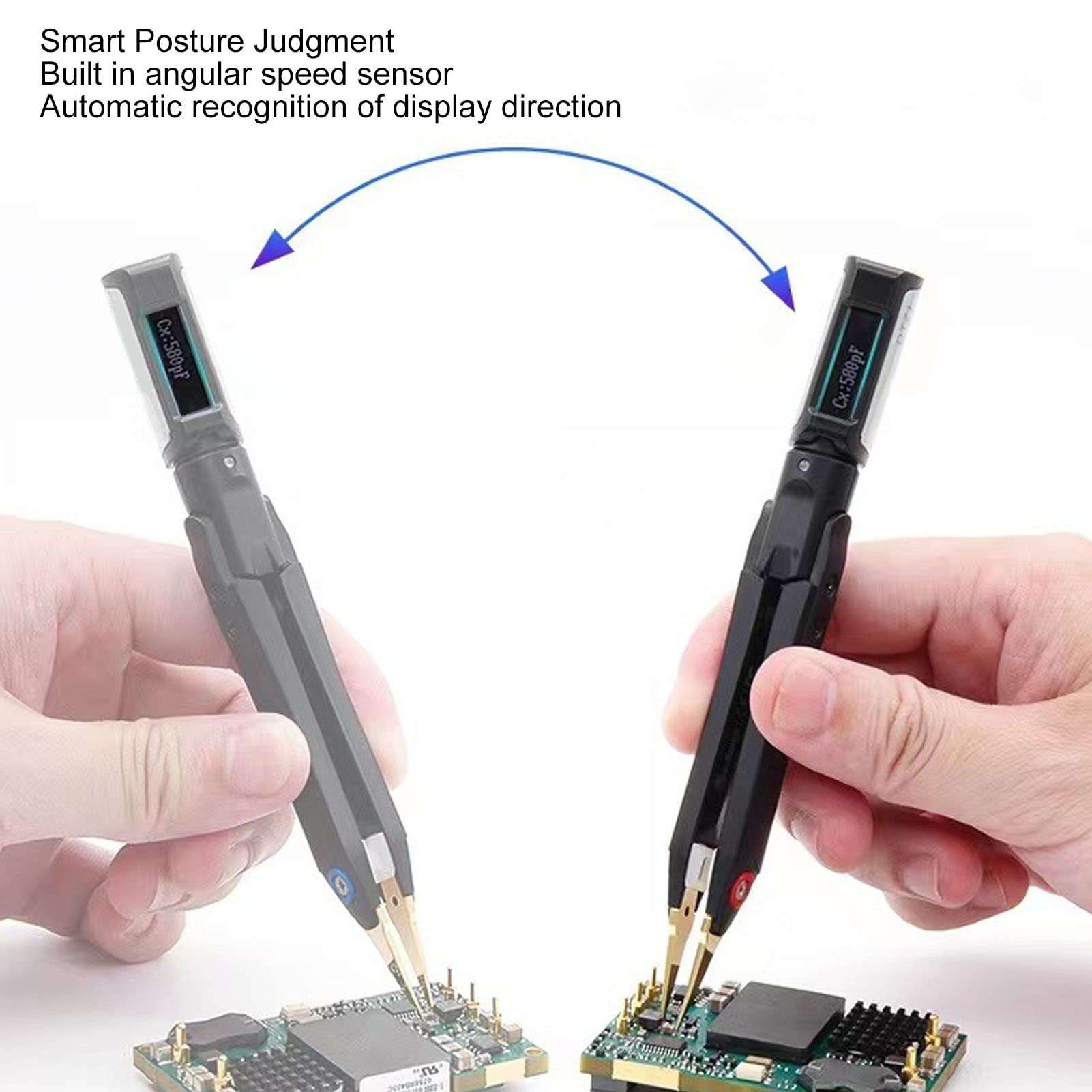 Mini Digital Tweezers Portable Smart Tester Machine Tweezers with Generator for Electronic Detection Resistor Multimeter Capacitor Meter Clip Probe 5
