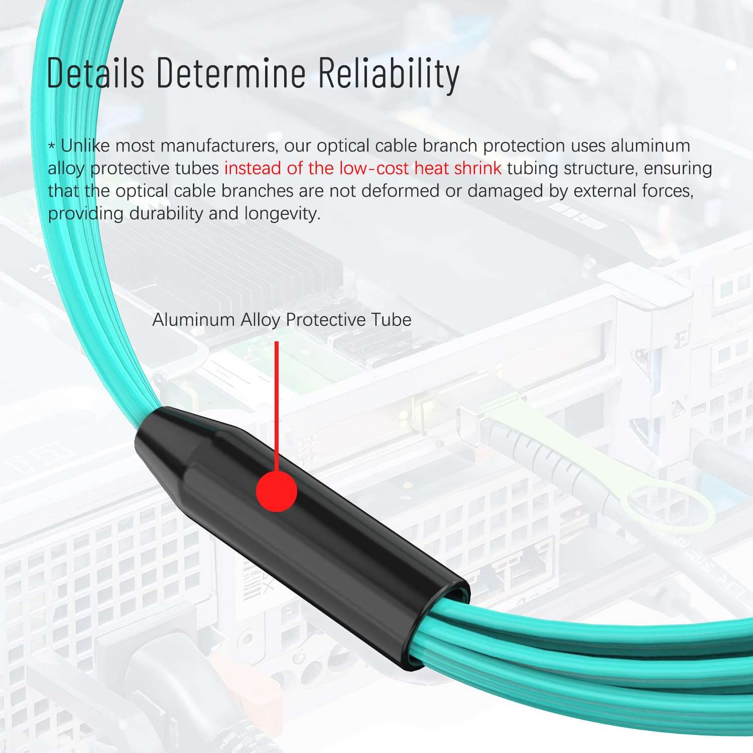 Karono MPO/MTP Breakout Cable 1M(3.3ft), 12 x LC (6 Duplex) Fanout Fiber Optic Cable, 10G/40G QSFP 40GBase-SR4, OM3 Multimode 50/125 - Aqua 5