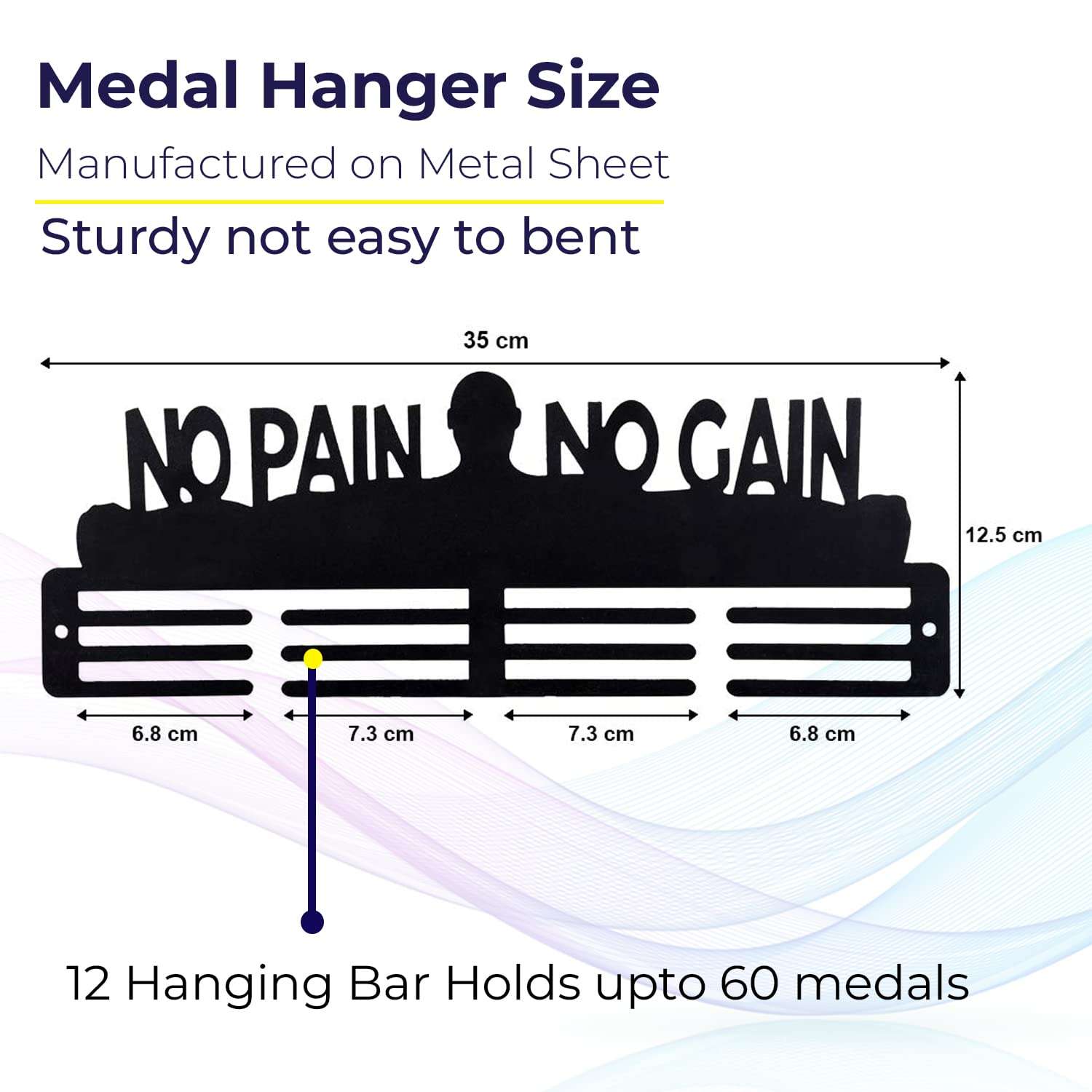 Sehaz Artworks Medal Hangers for Wall | Medal Holder for Wall | Medal Display Case | Wall Mount Medal Frame Holds Upto 24-30 Medals Black 5