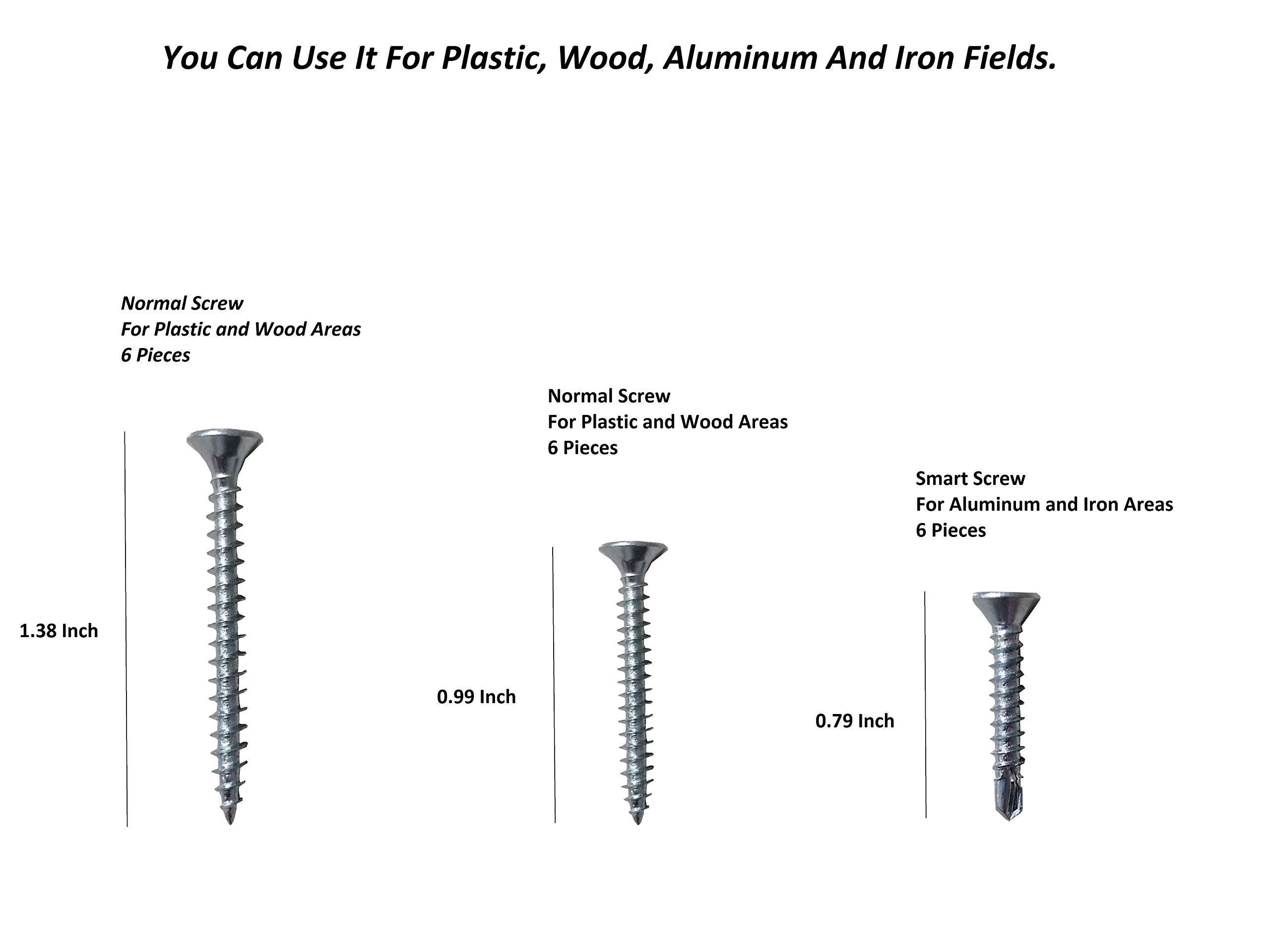 OC TRADE Barn Door Handles - Sliding Glass Door Handle - 3 Pcs Door Handle, 18 Pieces Screws, 4.70 Inch - Sliding Door Handle - Gate Handle - Door Pull Handle - Garage Door Handle - Handles for Wood 2