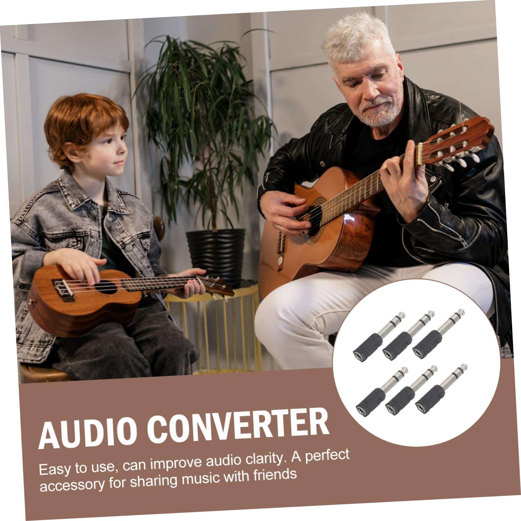 DOITOOL 6pcs Audio Adapter Headphones Jack Adapter Headphone Adapter USB to Aux Stereo Jack Microphone Connector Converter Headphone Jack Adapter USB to Audio Zinc Alloy 4