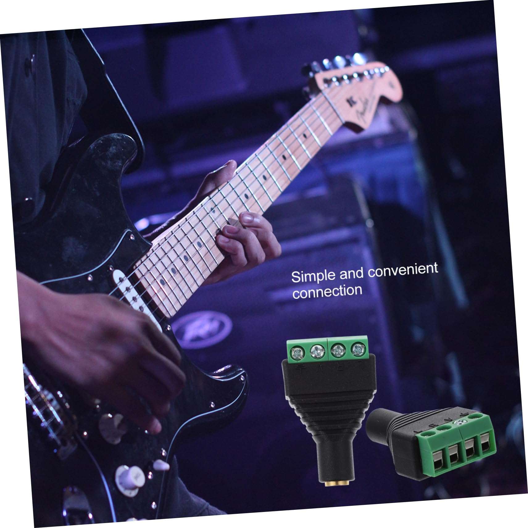 KICHOUSE Copper Plastic 3.5mm Stereo Terminal Gold Plated for Transfer 4pcs Panel Mount Jack Female Terminal Connectors 6