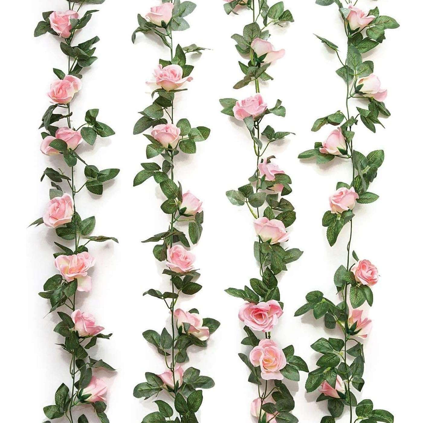TIED RIBBONS Pack of 2 Artificial Flower Vine Garland Creeper 69 Small Rose (183 cm) Garland for Decoration Wall Door Hanging Home Decor Balcony Indoor Office Ganesh Chaturthi Decoration Items (Pink) 1