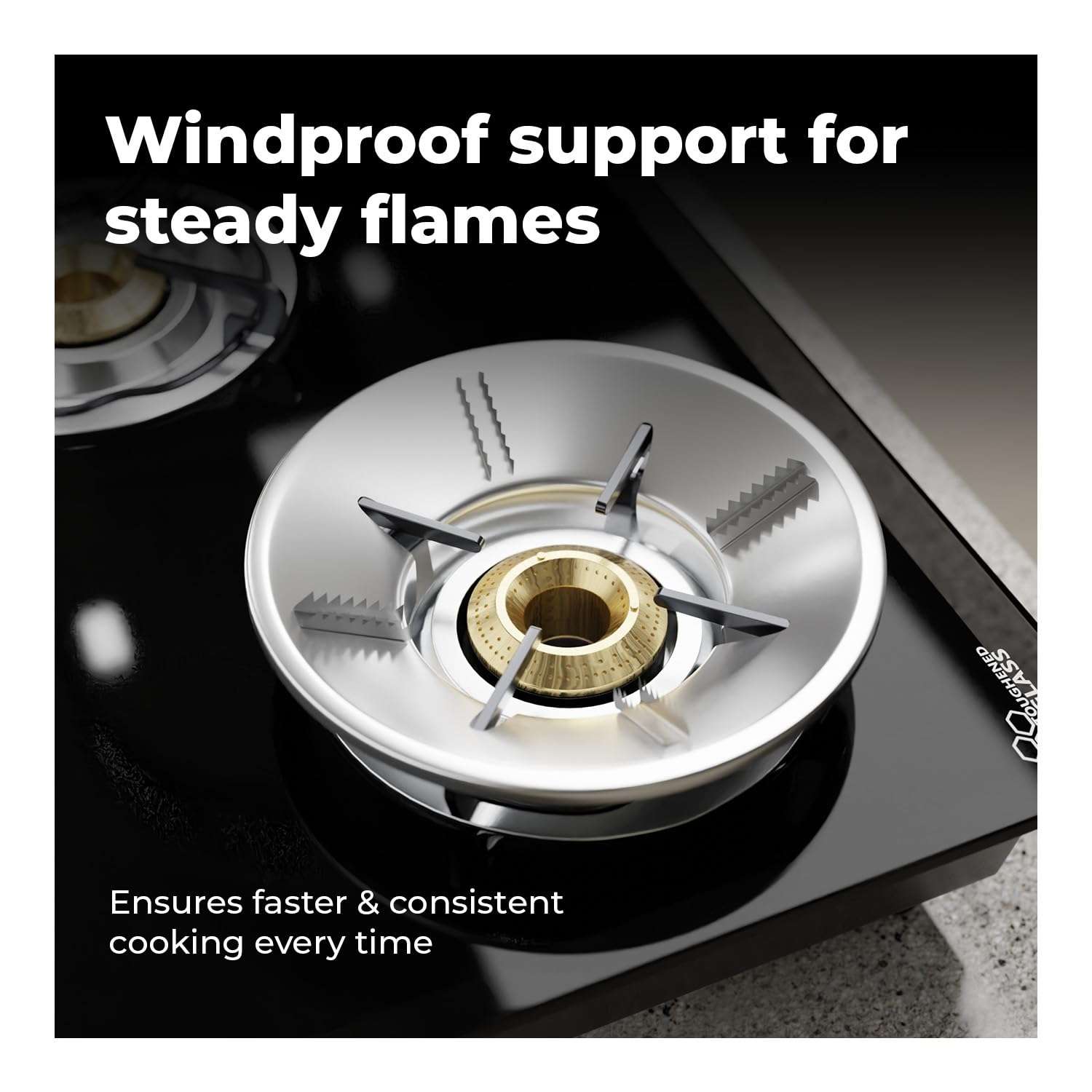 Lifelong 2 Burner Gas Stove with Free Gas Saver | Manual Ignition Cooktop, Modern Glass Stove Top for Modular Kitchen, ISI Certified & Compatible with LPG |1 Year Manufacturer’s Warranty (LLGS10GSS) 6