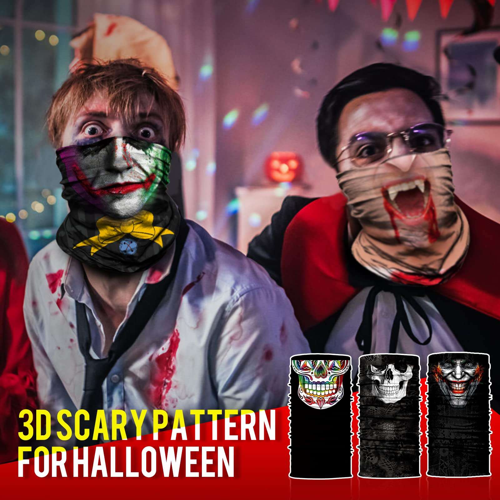 JOEYOUNG Skull Face Mask UV Sun Dust Neck Gaiter Bandana Headwear Motorcycle 2