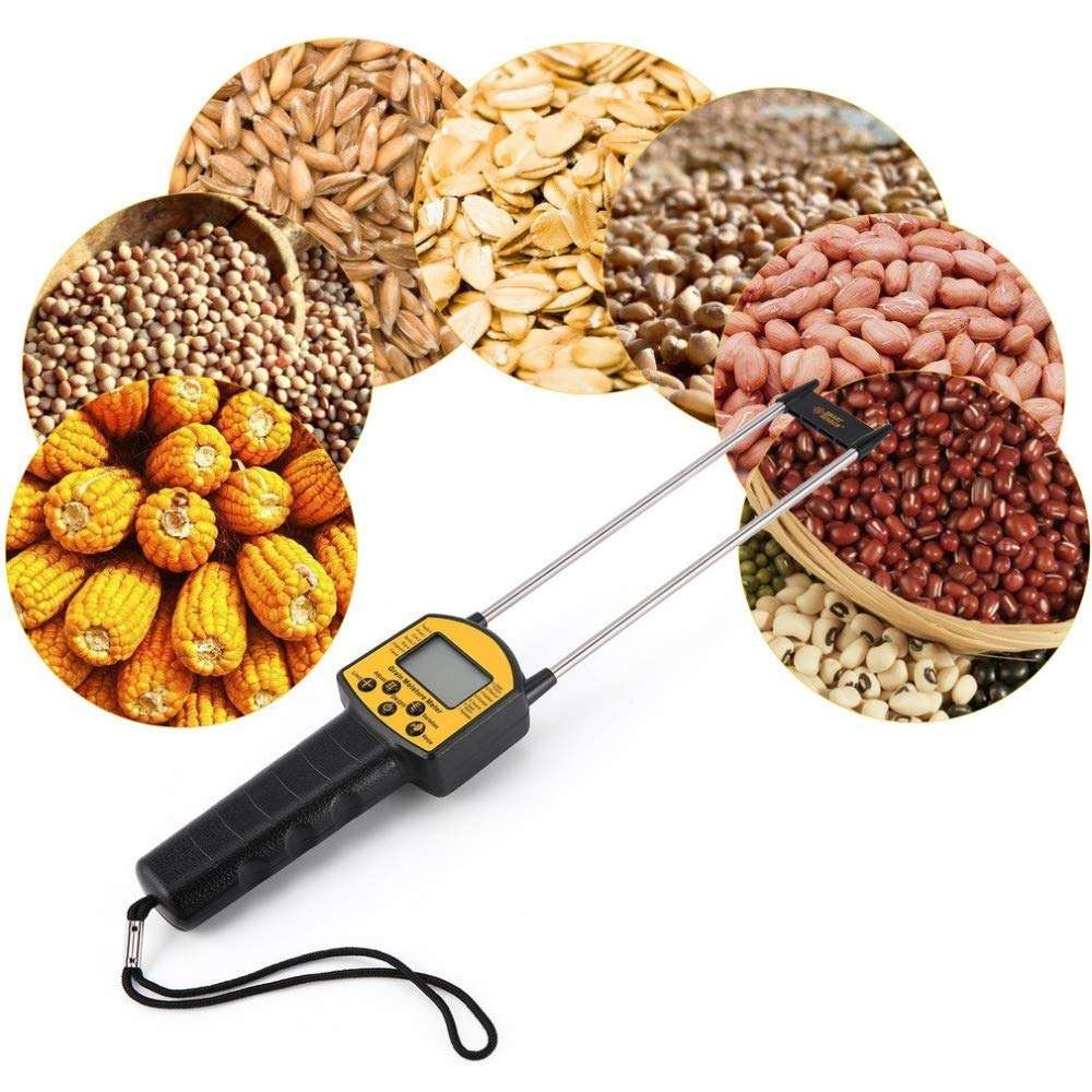 YYONGAO Water Quality Meter, Grain Moisture Meter, Smart Double Probes 0.1% High Accuracy with Alarm Setting and Battery Indication, Available for Corn Wheat Rice Bean 5