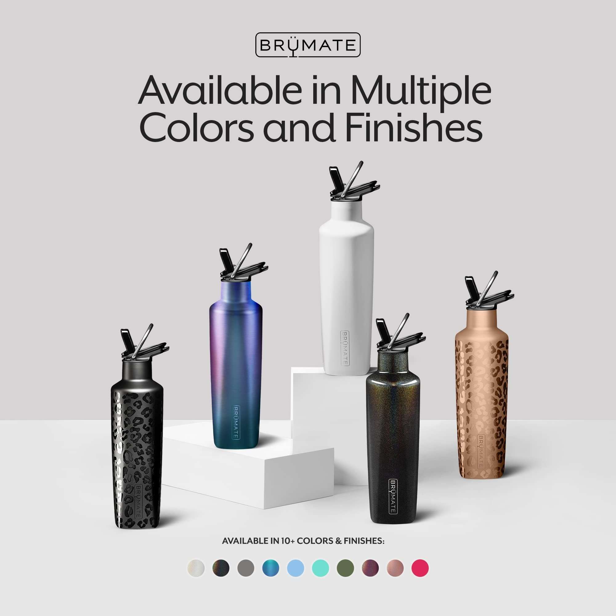 BrüMate ReHydration - 100% Leakproof 25oz Insulated Water Bottle with Straw - Stainless Steel Water Canteen (Carrara) 5