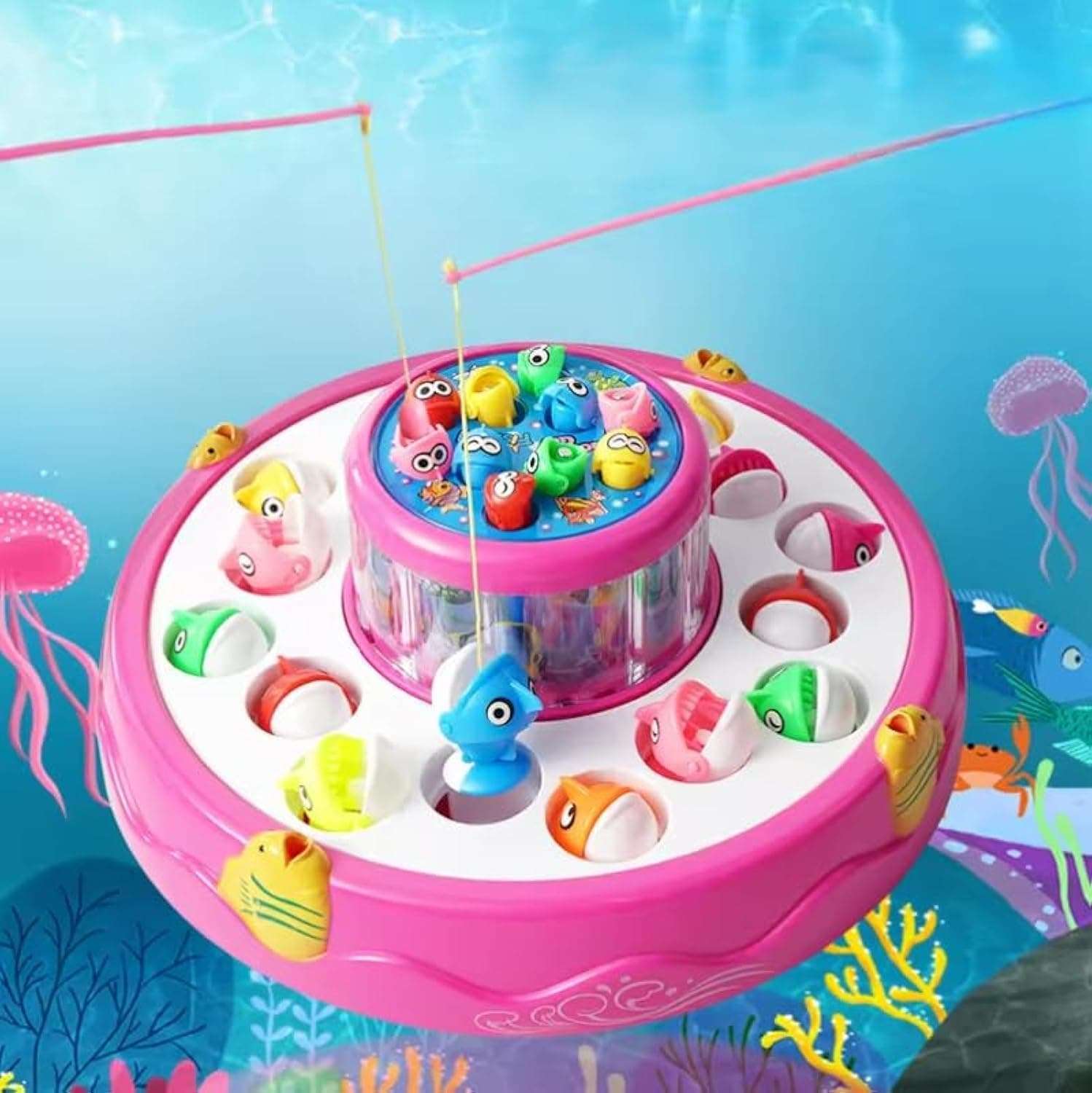 Kmc kidoz Electronic and Rotating with Flashing Gogo Fishing Party & Fun Games Board Game () (cmk215) 6