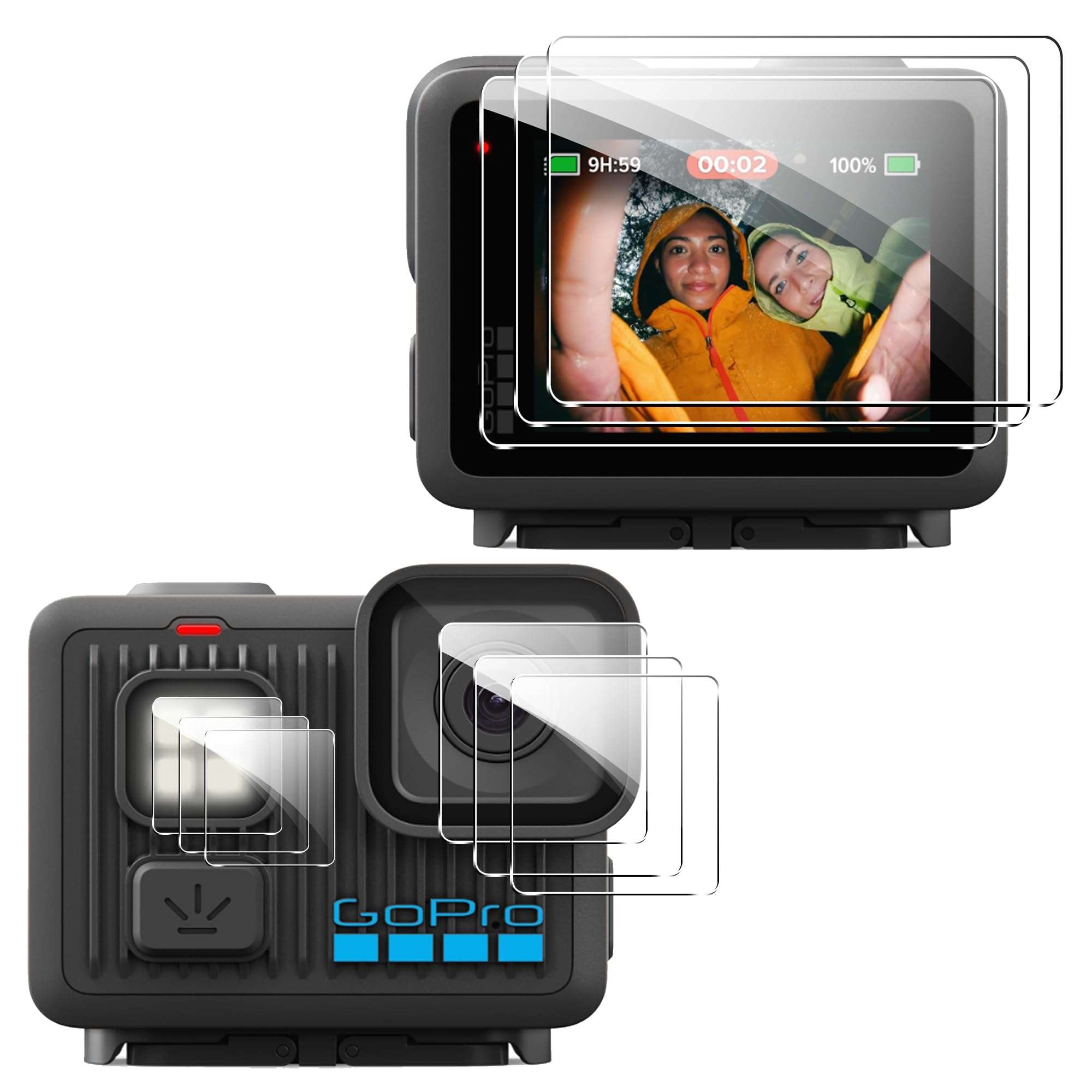 Suttkue for GoPro Lit Hero screen protector Tempered Glass flim ＆Camera Lens Protector Tempered Glass,High Definition Clear,Case Friendly,Anti-Scratch(3+3+3 pack) 1