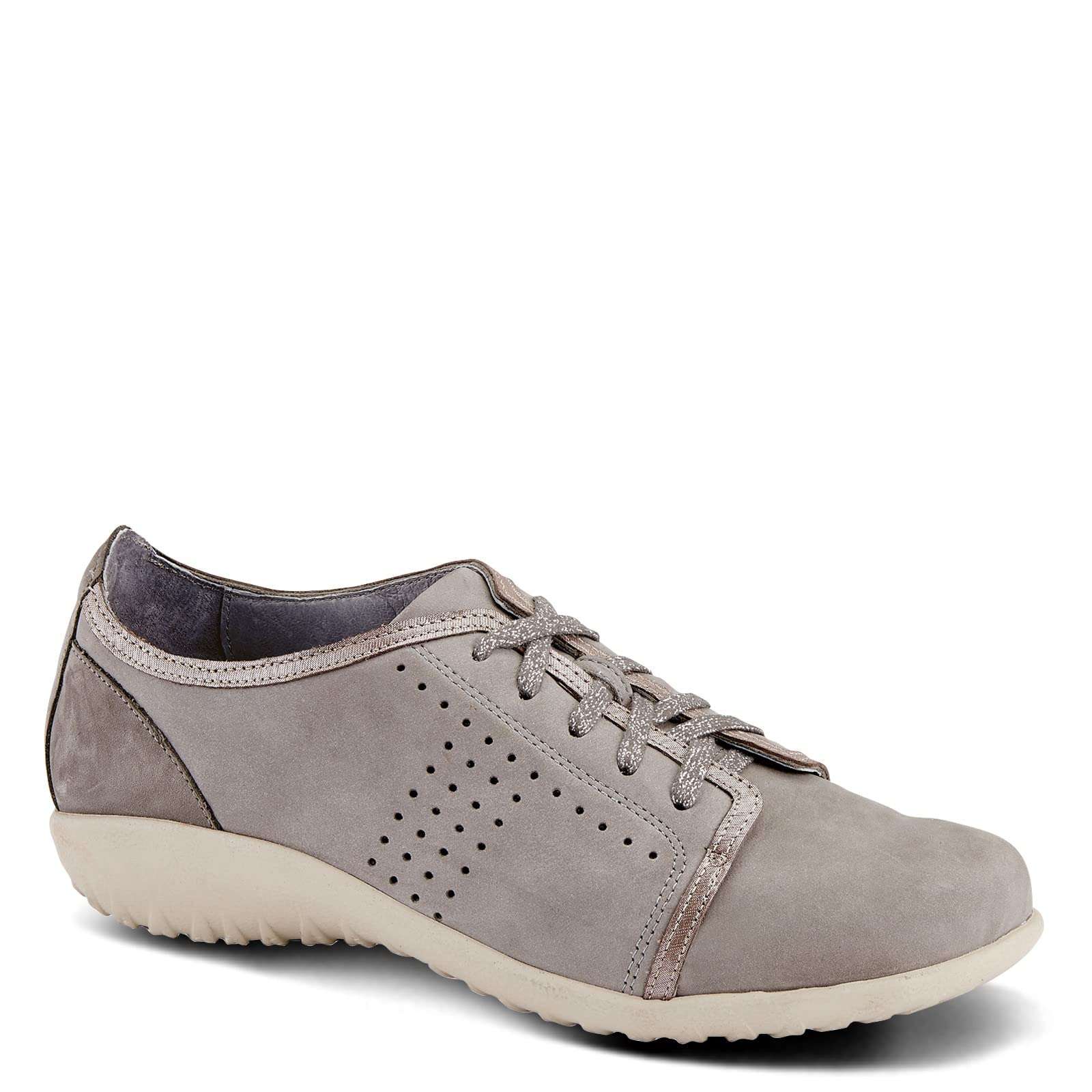 NAOT Women's Avena Shoe Light Gray Nubuck/Silver Threads Lthr/Smoke Gray Nubuck 5 M US 1