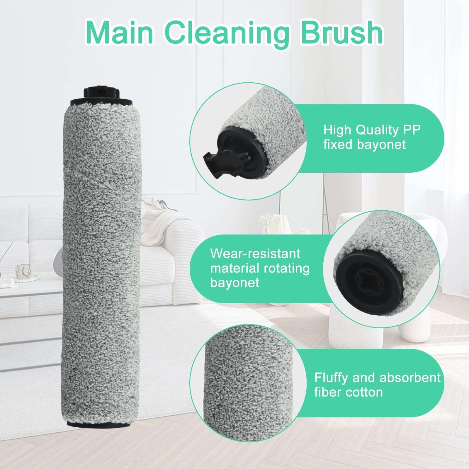 Vacuum Cleaner Brush Roll Replaceable Brush Filter Compatible For Bissell For CrossWave HF2/3845N/3831 Floor Scrubber 6