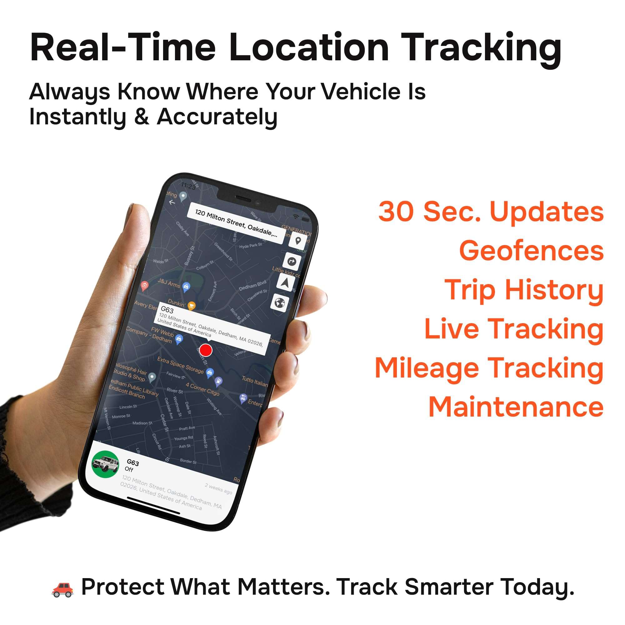 GPS Tracker for Vehicles, No Monthly Fee, No Subscription, 4G SIM and Data Included, Business Fleets, Speeding Alerts, Trip History, Mileage Tracking, Geofence, Magnetic, USA Developed, Moto Watchdog 4