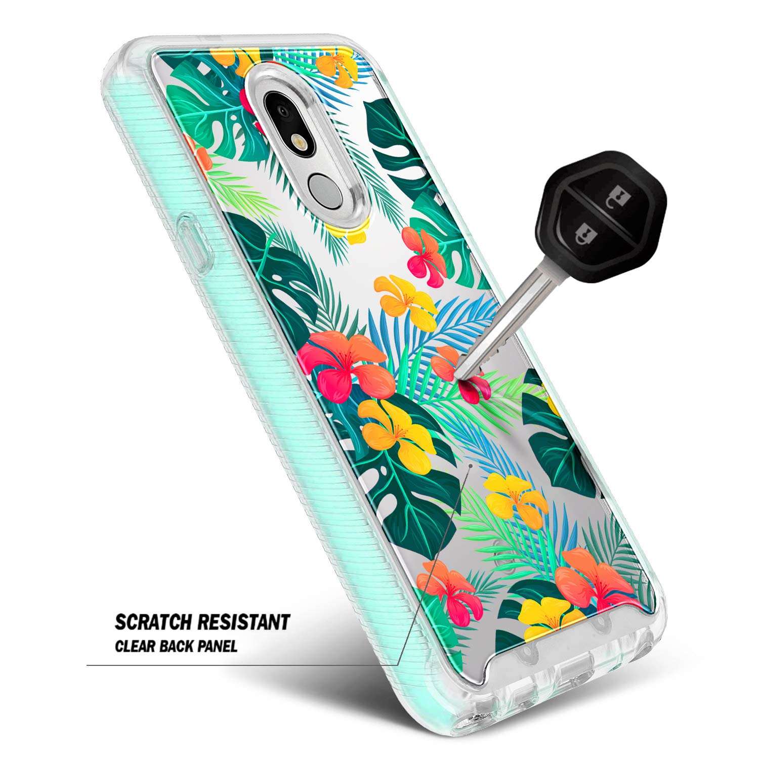 E-Began Case Compatible for LG Stylo 5 with [Built-in Screen Protector], LG Stylo 5V/Stylo 5X/Stylo 5 Plus, Full-Body Protective Rugged Bumper Cover, Shockproof Impact Resist Case -Summer 5