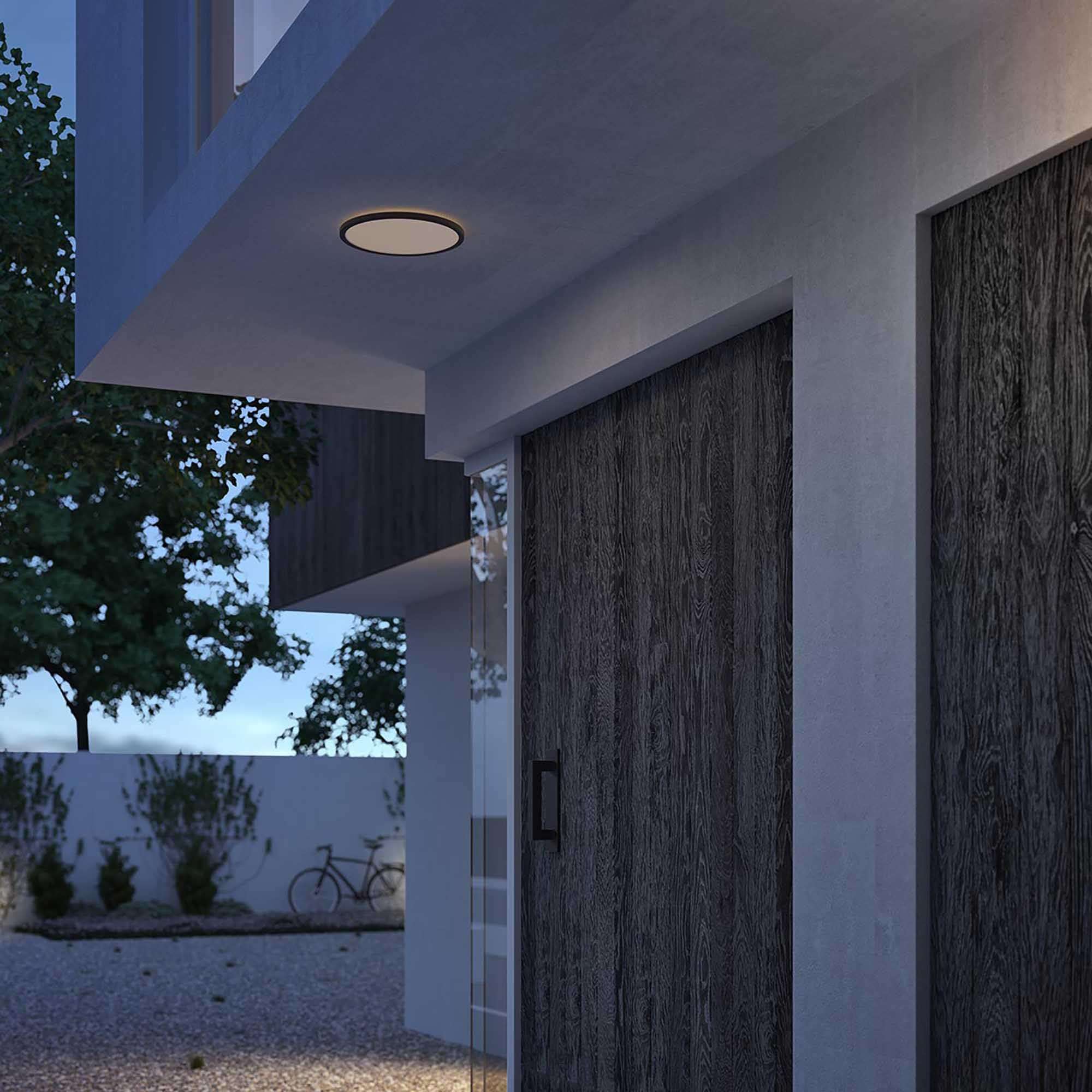 Philips LED Flush Mount Ultra Thin Black Ceiling Light 1-Pack Bright White (3000K) 1500 Lumen (22W = 100W) No Bulbs Required 5