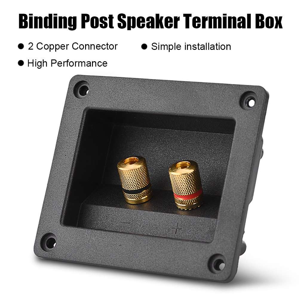 Speaker Terminal Box, DIY 2-Way Speaker Binding Post Terminal Cable Connector Box Subwoofer Plug Acoustic Components 2