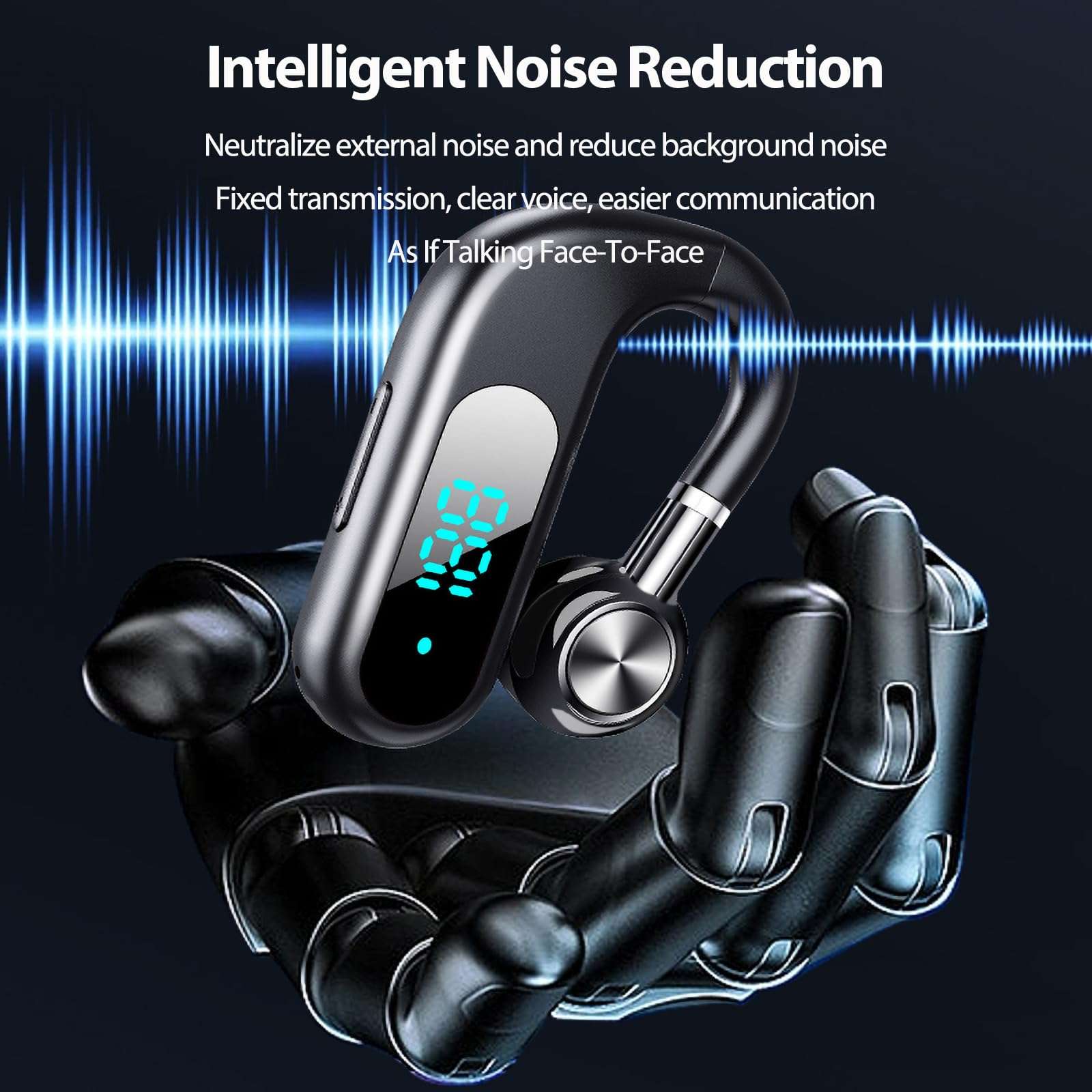 Open Ear Earbuds Single Bluetooth Headphones with Earhooks Over The Ear Bone Conduction Earbuds with Hook for Work Bone Conduction Head Set Bone Conduction Hook Earphone Induction Earphones 6