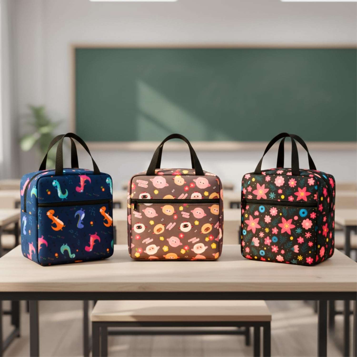 Toy Imagine Insulated Lunch Bag for Kids, Women & Office | Stylish Thermal Tiffin Bag, Lunchbox Carry Bag for School, College & Work | Small & Compact Food Storage Bag Leak-Proof (Assorted) 1