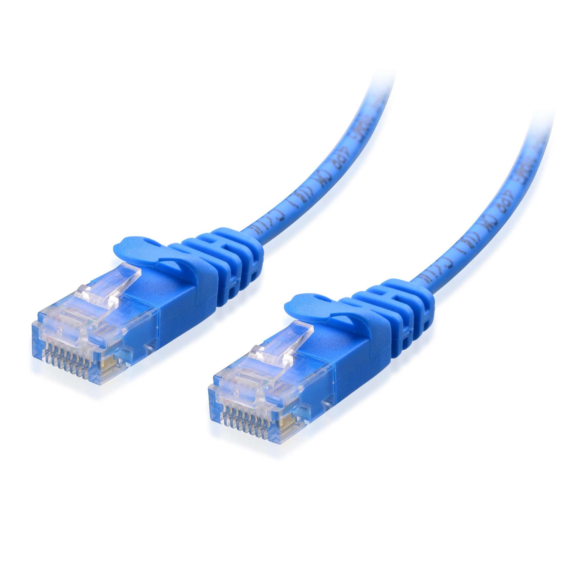 Cable Matters 10Gbps Snagless Cat 6 Ethernet Cable - 100ft, Slim Profile Cat 6 Cable, Cat6 Cord, Thin Ethernet Cord, Blue 1