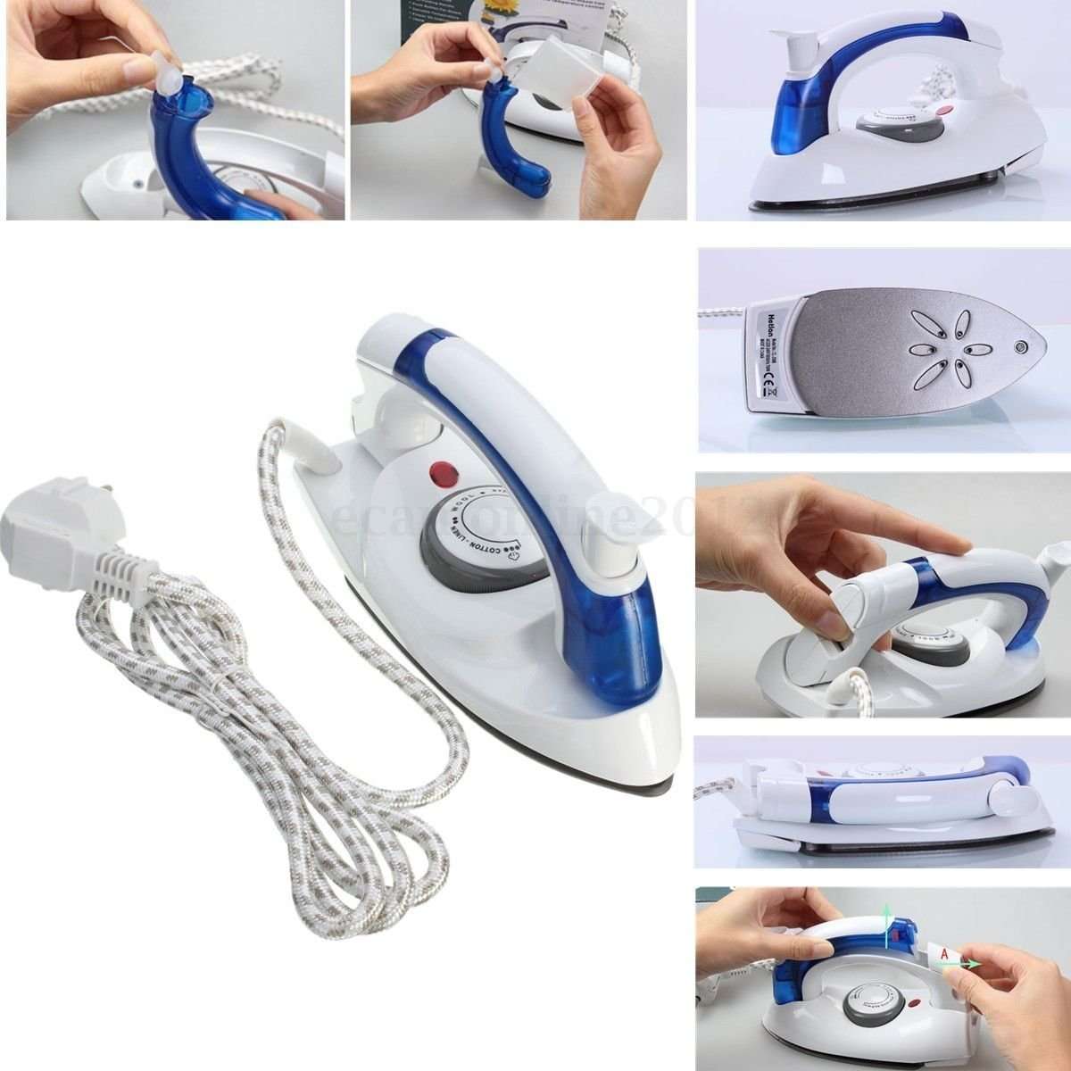 KINZILLA Folding Travel Household Steam Electric Iron Hand-Held Mini Iron with Foldable Handle, Compact for Clothes 2