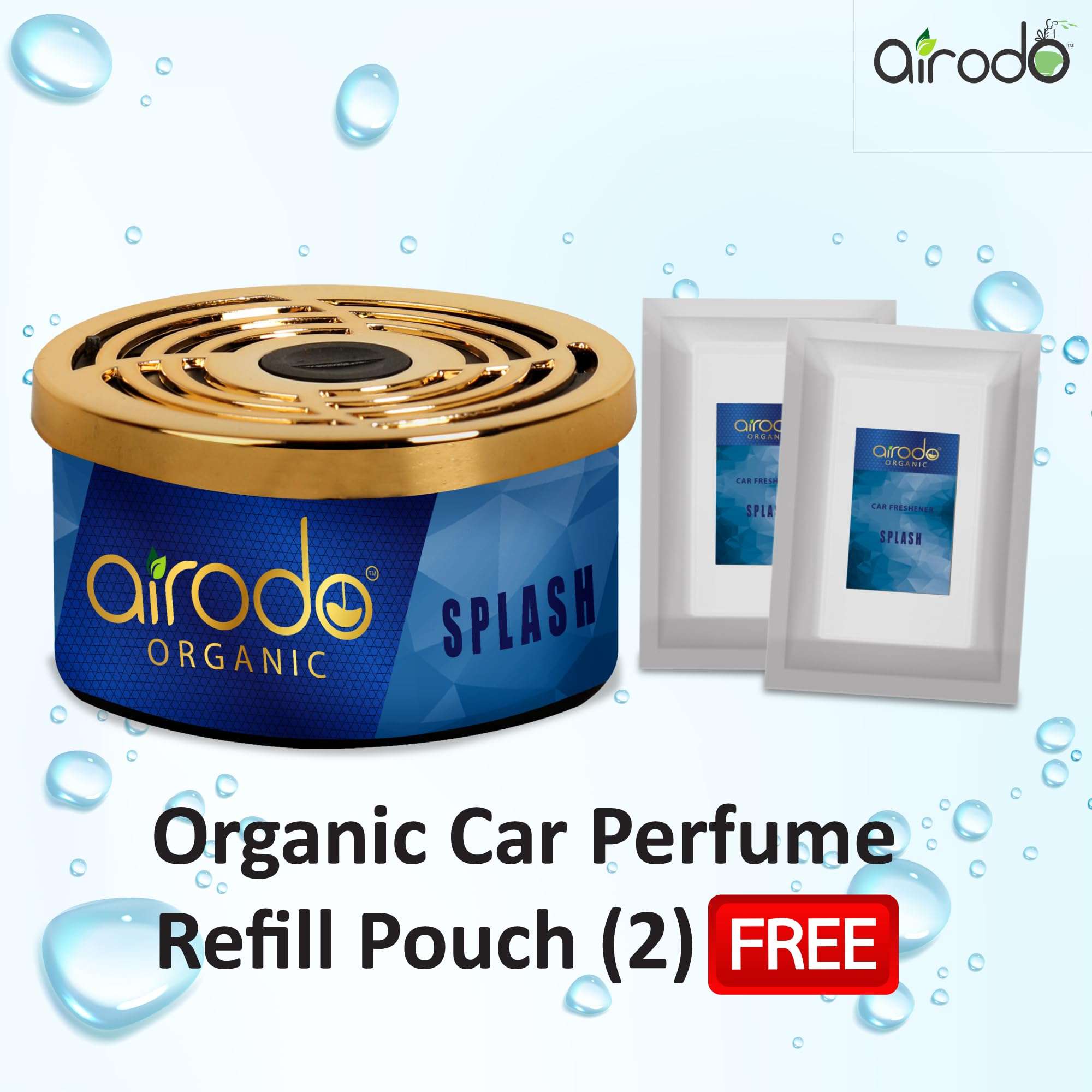 Airodo One Splash Organic Car Perfume, Strong Fiber Air Freshener to Freshen'up Your Car - 40 g,Car Accessories interior car perfumes and fresheners 2