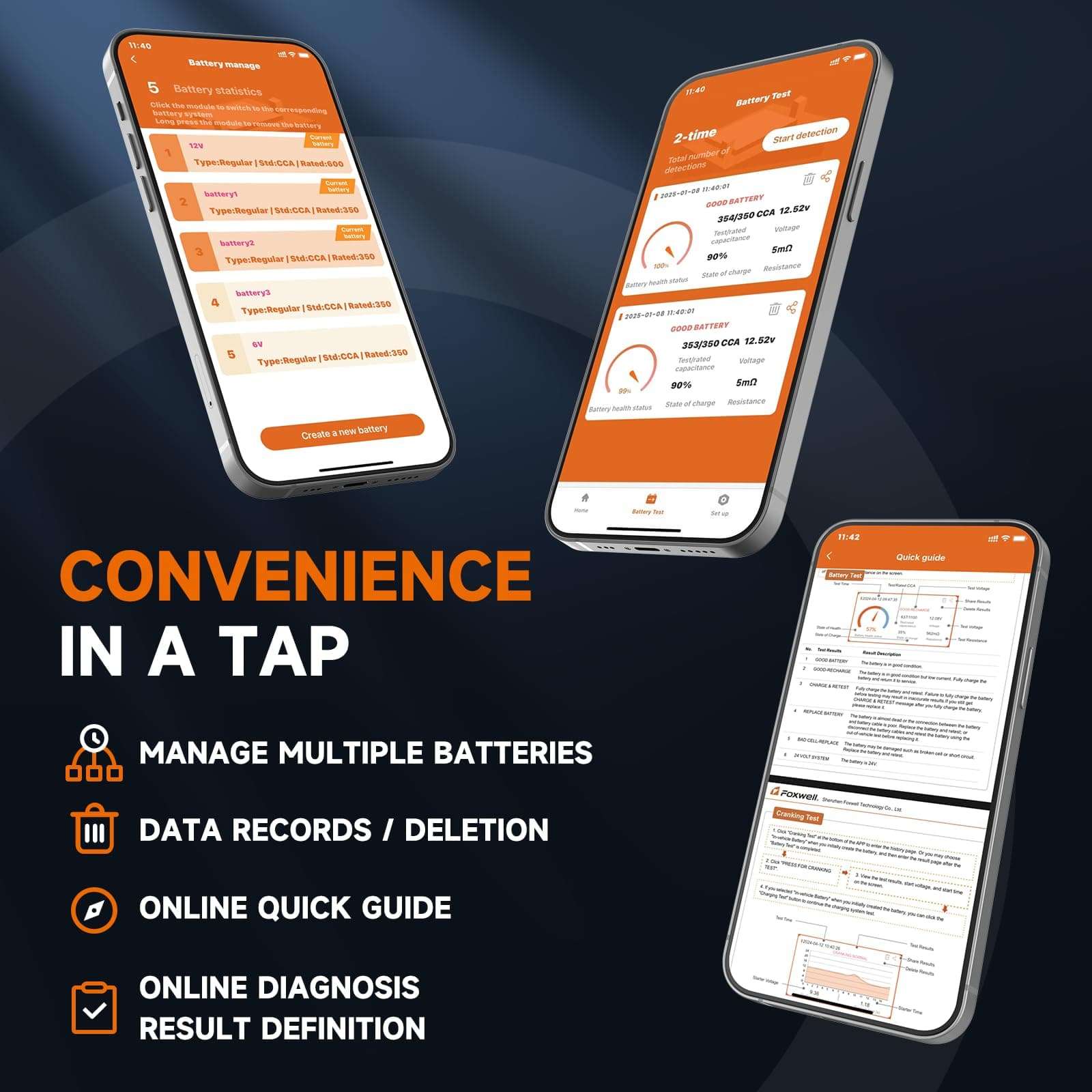 FOXWELL NT726 OBD2 Scanner with FOXWELL BT60 6V 12V Car Battery Tester 5
