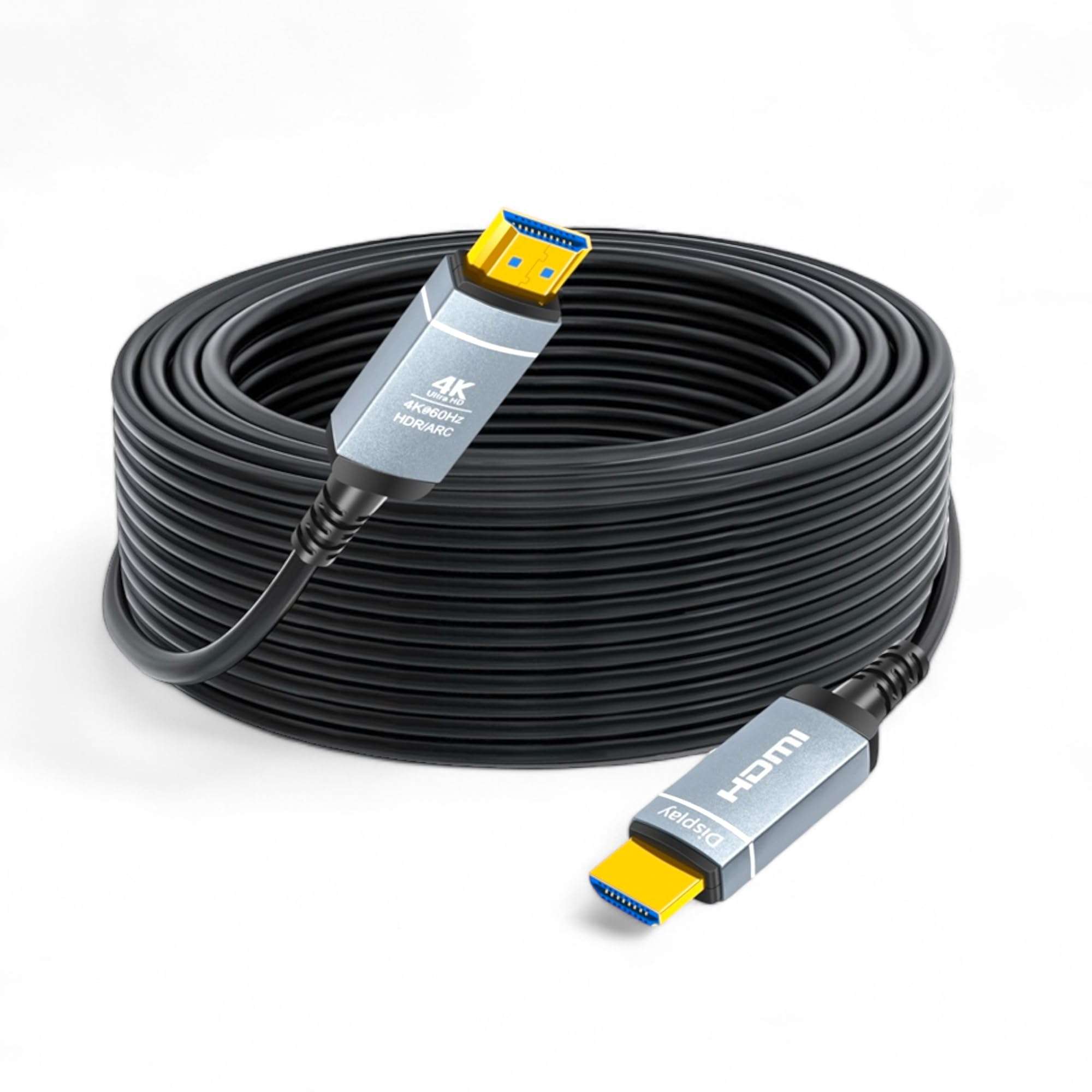 HDMI 2.0 Fiber Optic Cable, 4K@60Hz 4:4:4 18Gbps Ultra High Speed AOC Cable with HDR10, ARC, HDCP2.2, Slim & Flexible Design, Plenum Rated for Home Theater, Gaming, and Professional Use (15ft/5m)