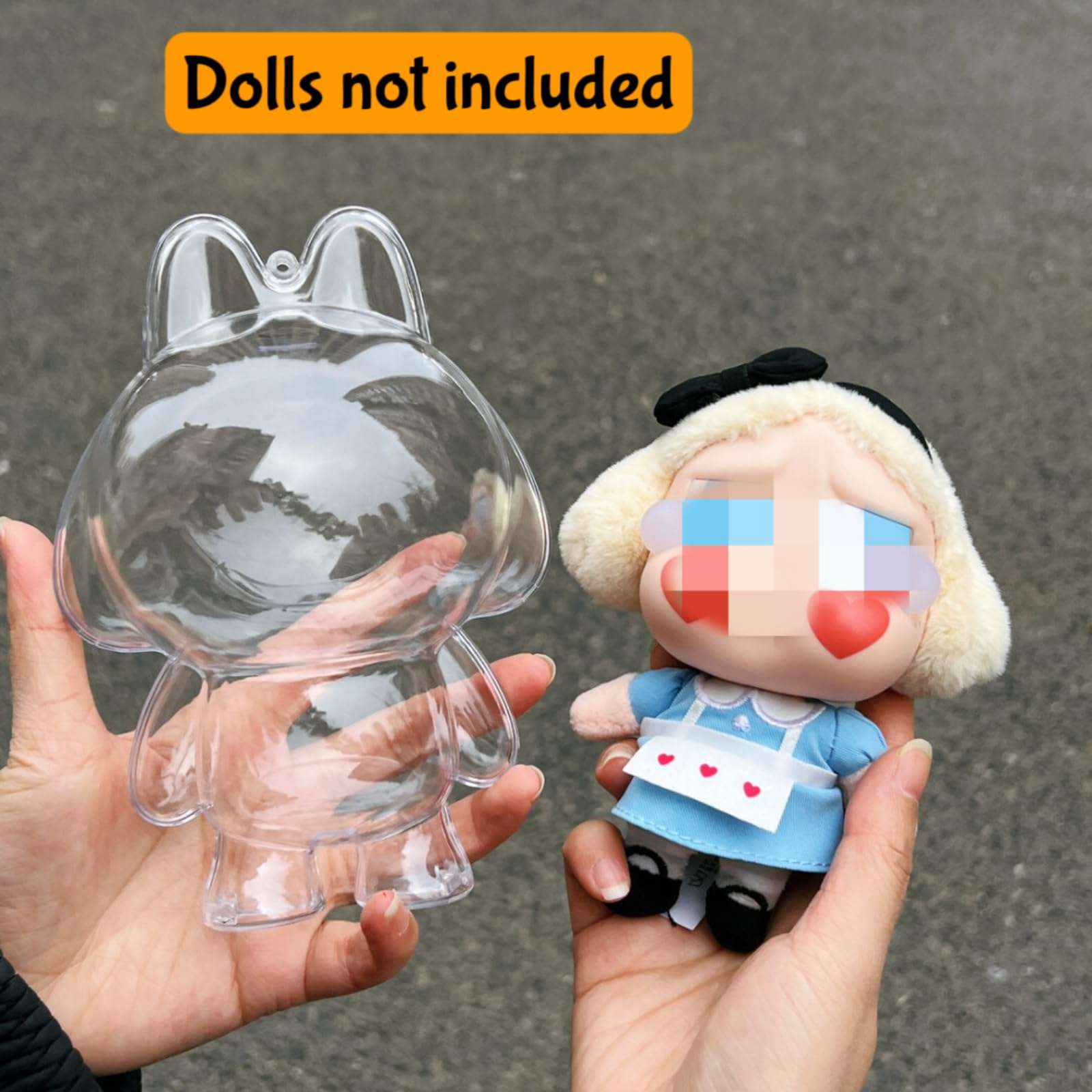 Protective Case for Crybaby,Acrylic Display Case with Silicone Strap,Clear Storage Cover for Crybaby,Clear Acrylic Display Case for Crybaby Dolls (NO Dolls only case) 6