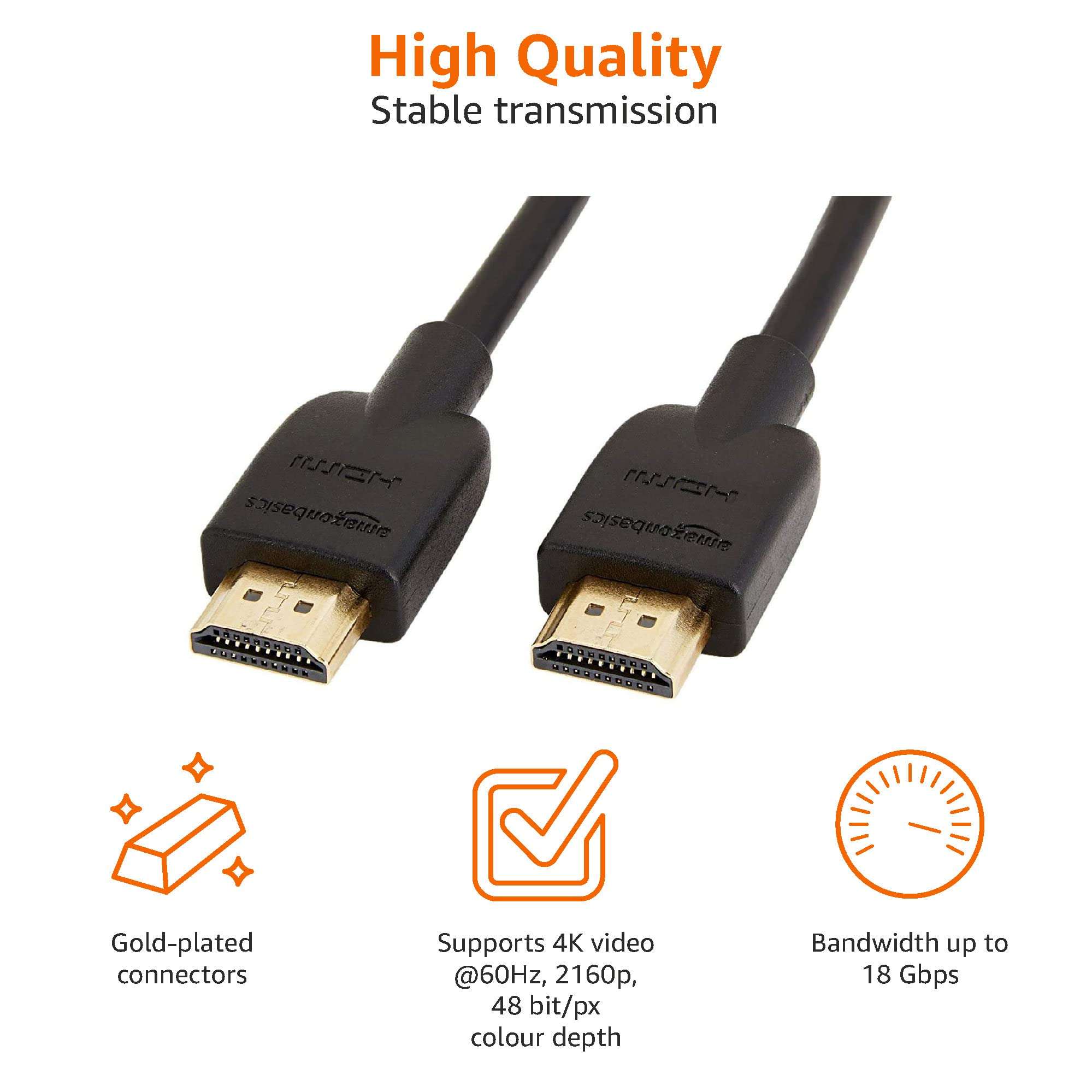 Amazon Basics High-Speed HDMI Cable, 6 Feet (2-Pack),Black & USB 2.0 Cable - A-Male to B-Male for Personal Computer, Printer (Black, 16 Feet, 4.8 Meters) 5