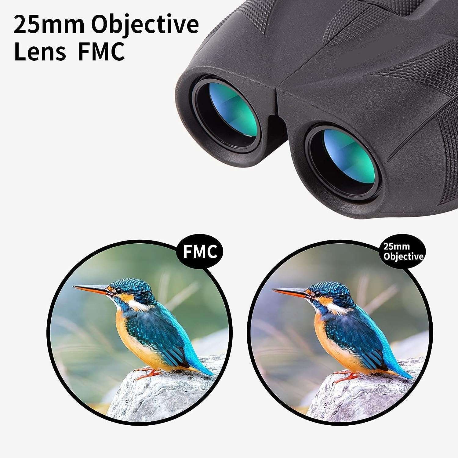 HD Vision Binoculars 10000M High Power for Outdoor Hunting Optical Vision Binocular Fixed Zoom Adjustable Lens Waterproof with Storage Bag (10X25 N) 5