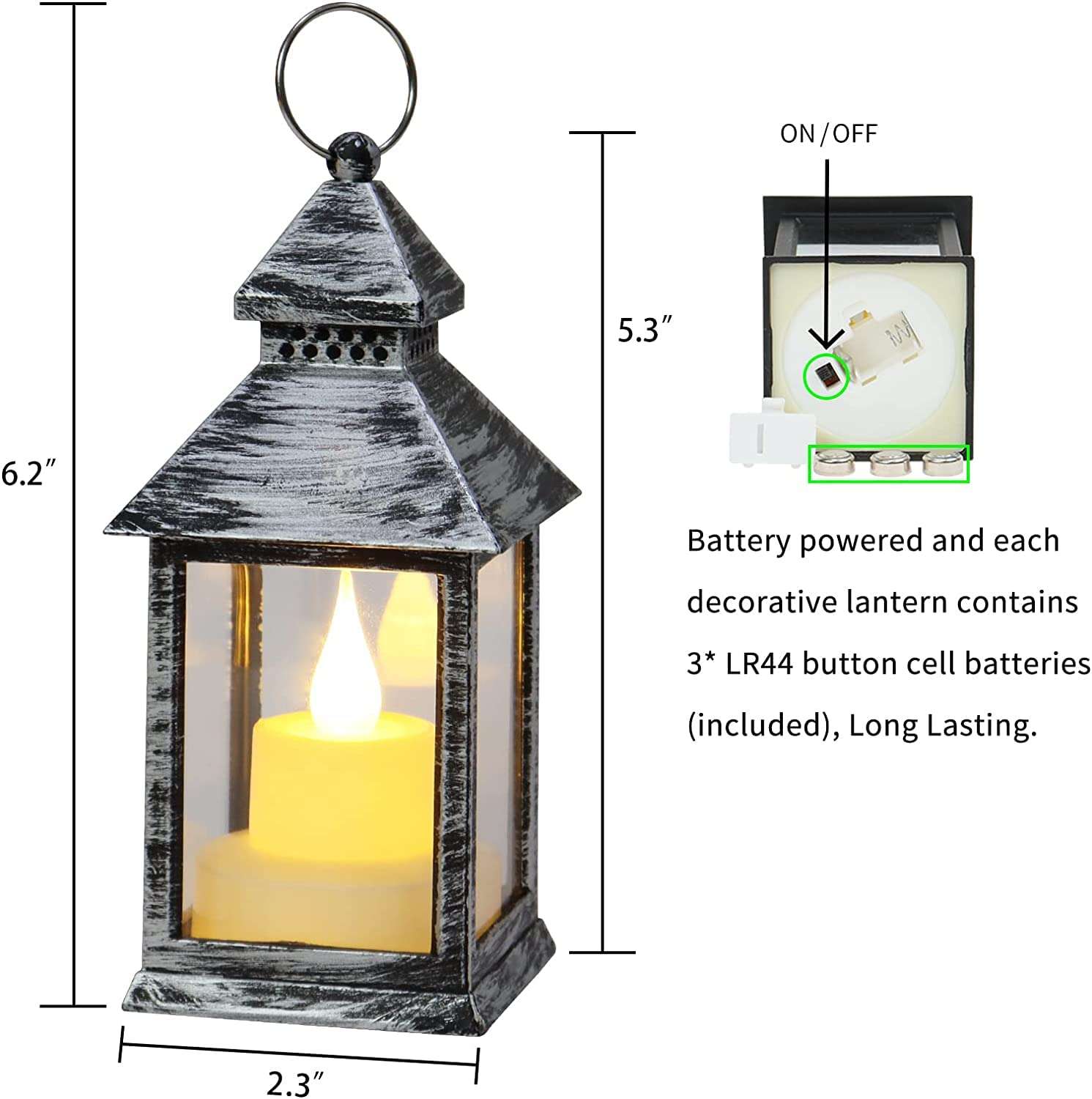 MARZIX Mini Lantern Christmas Halloween Lantern, Mini Lantern, LED Candle Small Lanterns, Indoor Outdoor Hanging Lanterns Decorative,Hanging Lantern Decorative Tea Light Holder Home Bedroom (12) 3
