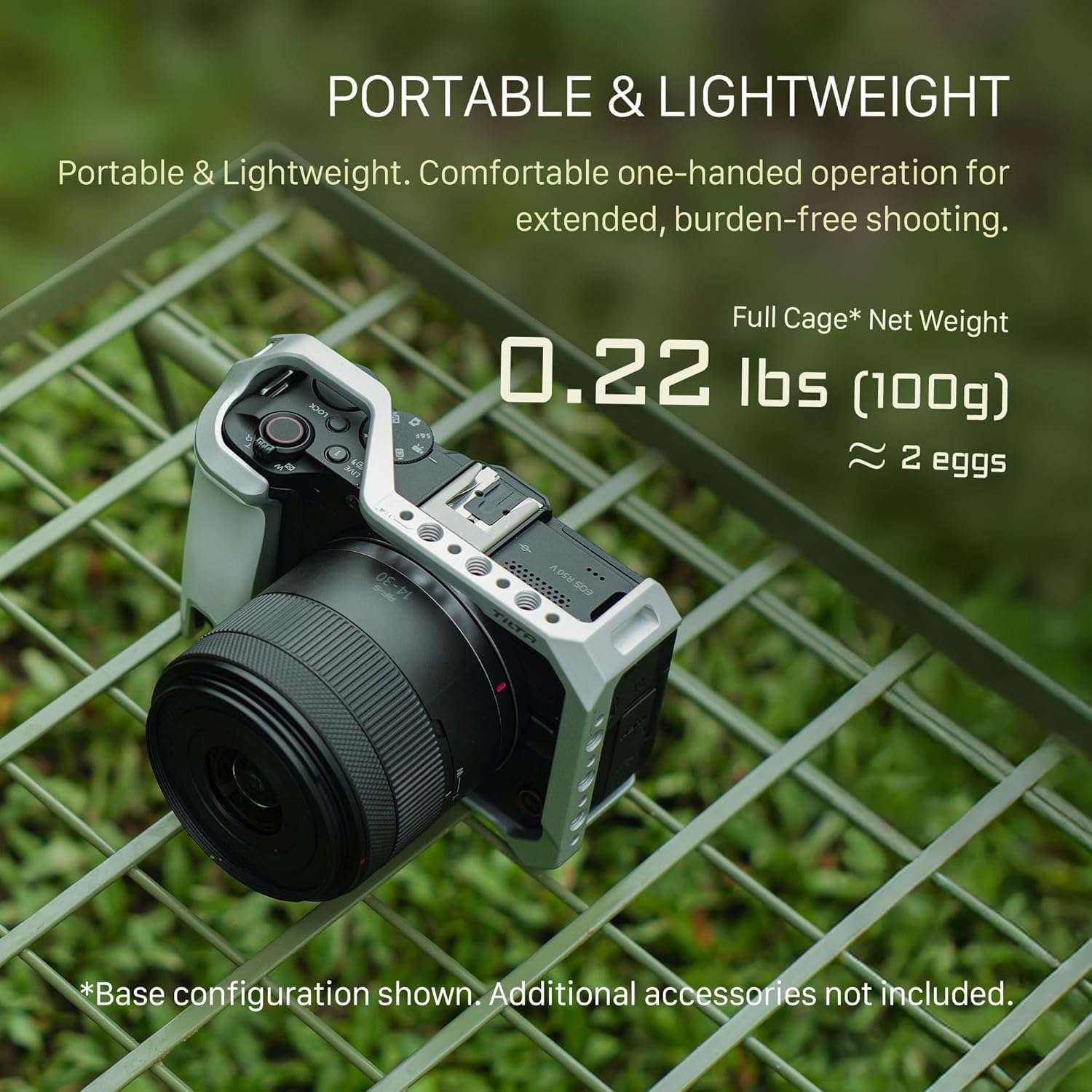 Tilta Camera Cage Base Kit Compatible with Canon R50 V – Black | Full Cage with Compact NATO Top Handle | ARCA Baseplate, Cold Shoe, 1/4”-20 Mounts | Lightweight, Modular Design 4