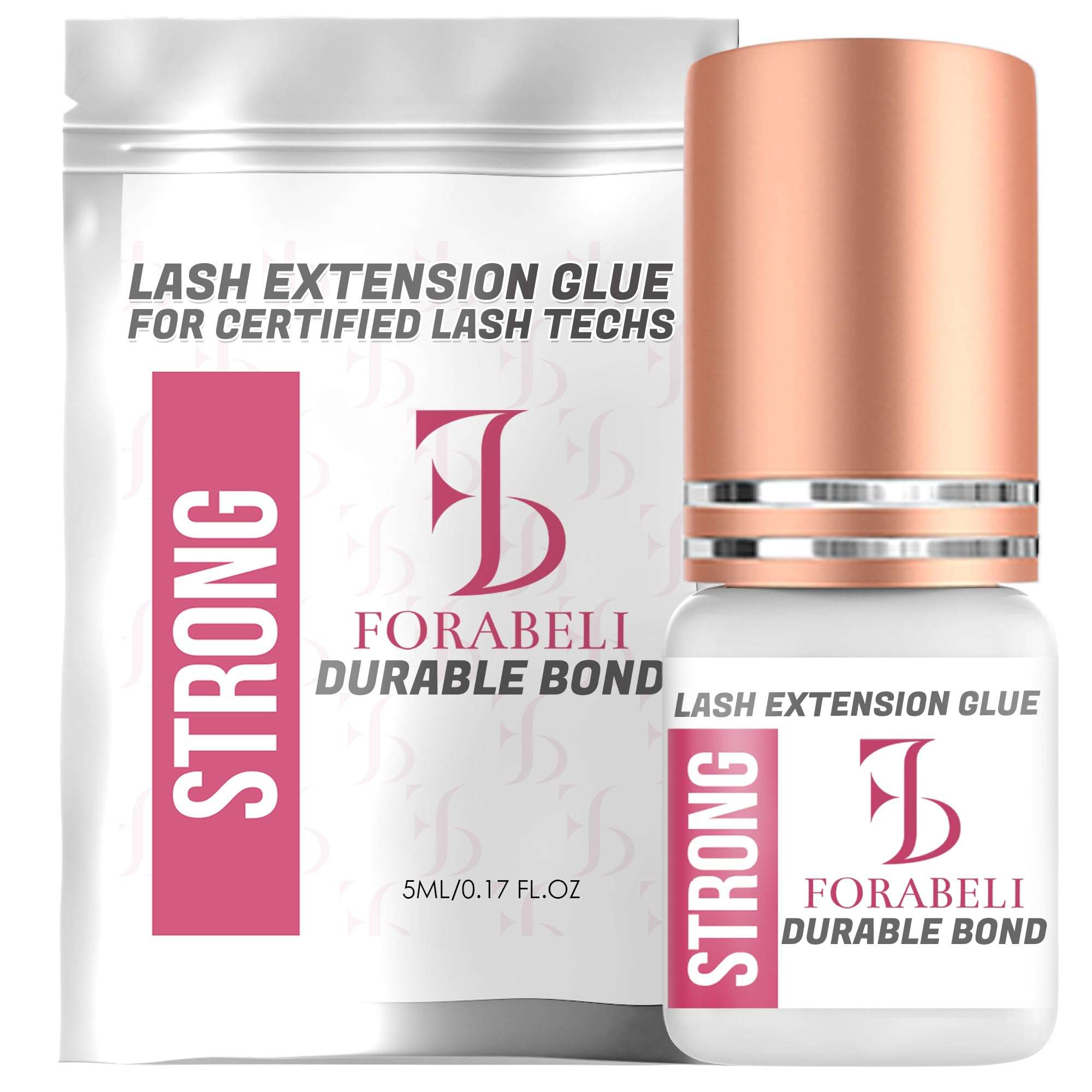 Forabeli Strong Lash Extension Glue, 2–3 Sec Dry, 6 Week Retention, Seamless Integration, Fast-Dry Professional Eyelash Extension Glue, Lash Adhesive for Eyelash Extensions 1