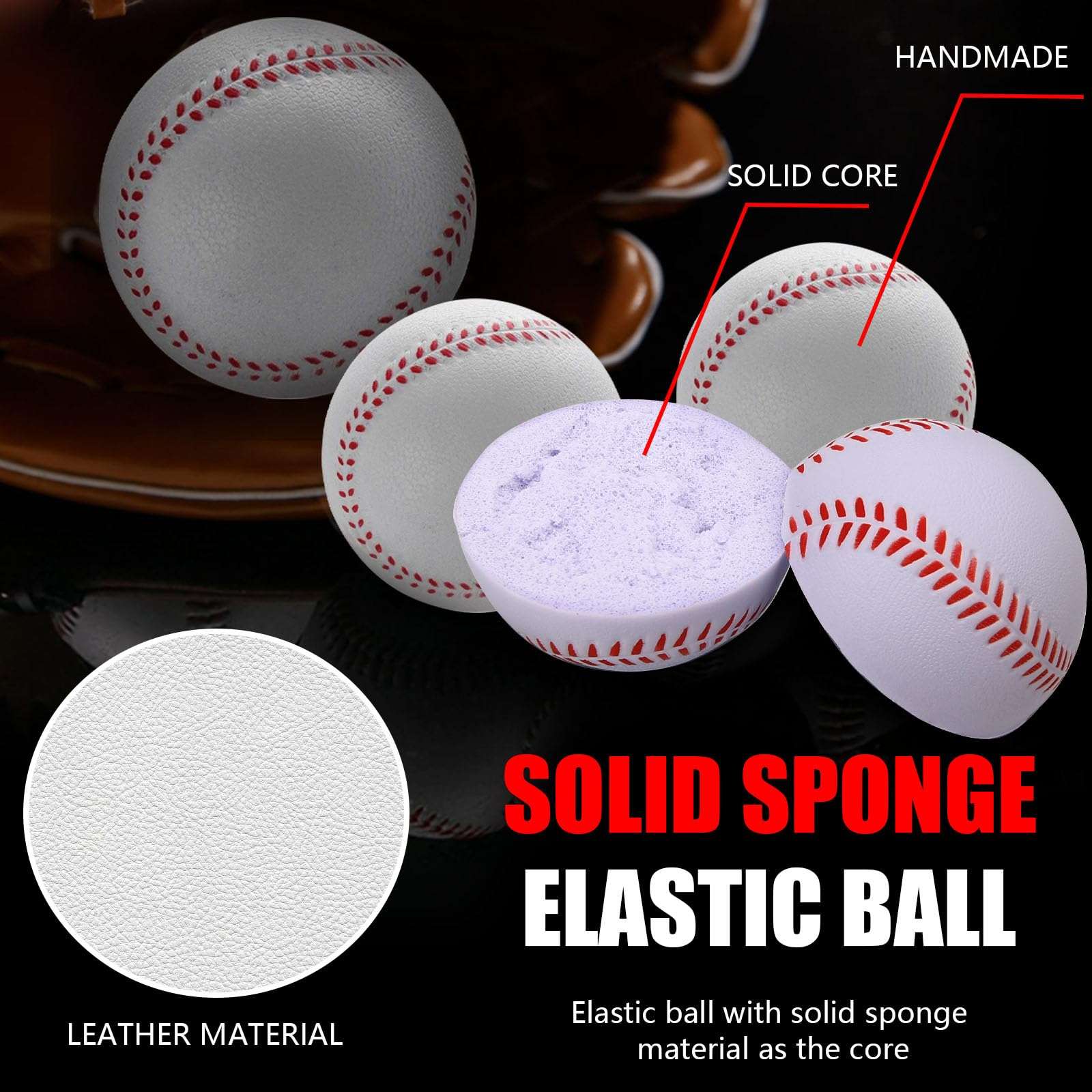 9 Pcs Standard Size Adult Baseballs Bulk Bucket of Baseballs Leather Baseballsfor High School League Training, Pitching, Throwing and Autograph 5