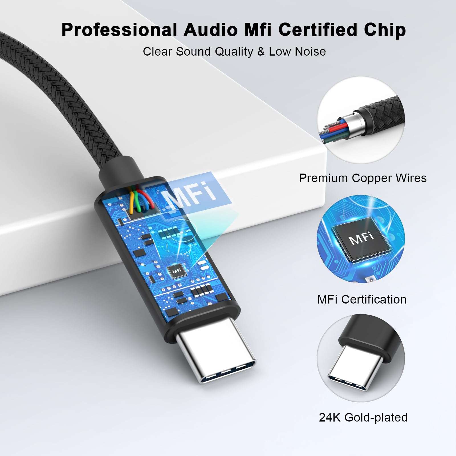 2 Pack Aux Cord for iPhone 16, USB C to 3.5 mm Headphone Jack Car Stereo Aux Audio Adapter for iPhone 16/16 Plus/16 Pro/16 Pro Max/15/15 Plus/15 Pro/15 Pro Max to Car Home Stereo Speaker Headphone 2