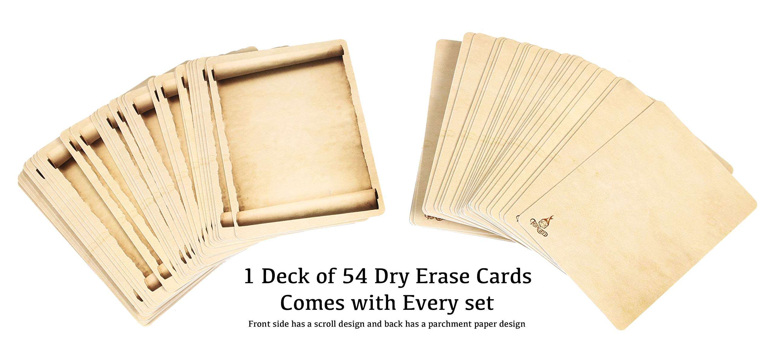 Forged Dice Co. Spellbook of Incantations (Dice Edition) Spellbook Card Holder & Deck of Dry Erase Cards with Velvet Storage Bag - Storage for D&D Spell Book Monster Magic Item Cards 5