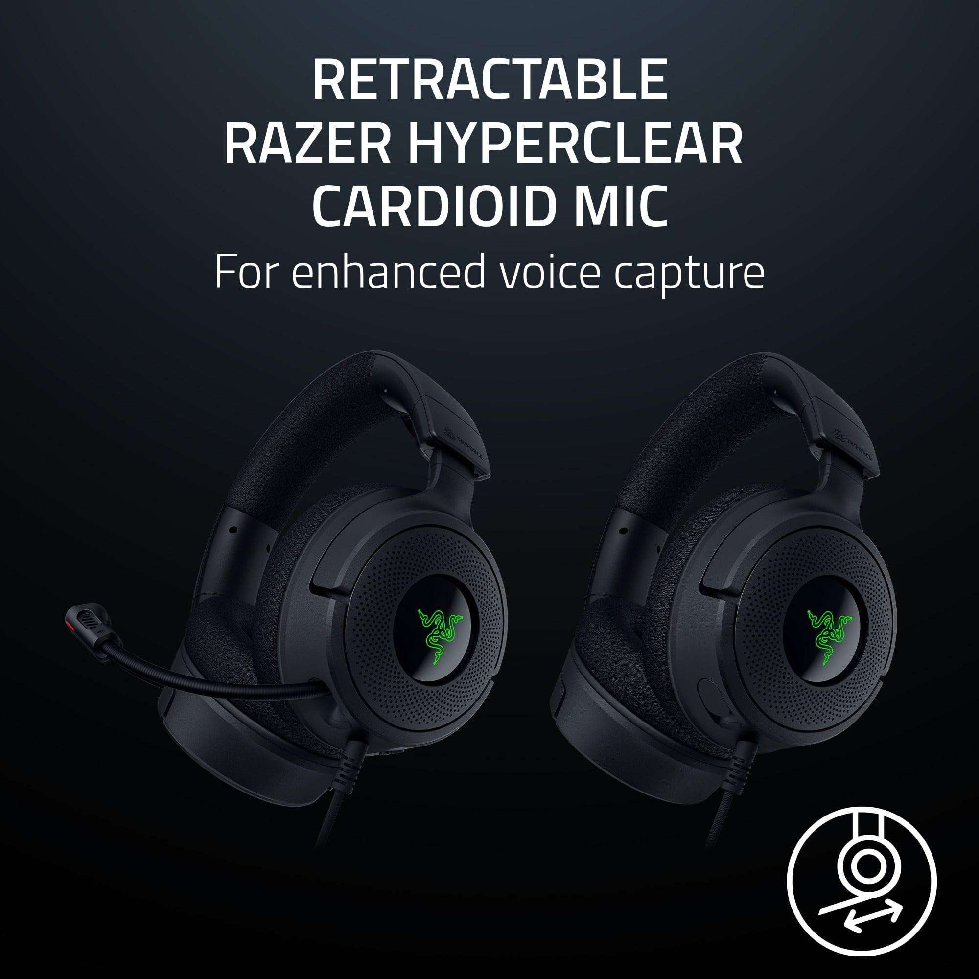 Razer Kraken V4 X Wired Gaming Headset: 40 mm Drivers - Cardioid Mic - Memory Foam Cushions - Chroma RGB Lighting - Type C & Type A Cable - for PC, Mac, PS5, Nintendo Switch, Steam Deck, Smartphone 4