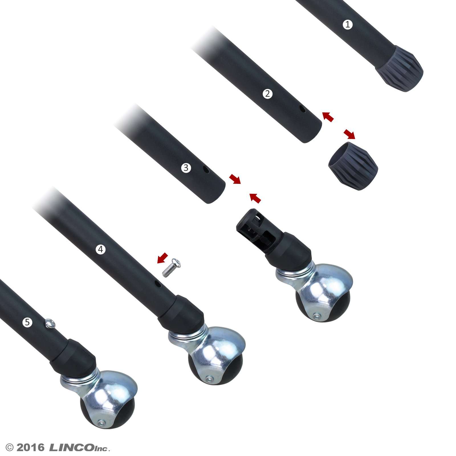 LINCO Lincostore Linco Zenith 9 feet Heavy Duty Light Stand with Casters for Photography Studio Lighting Kit 8909HC - Extra Supporting Rods 3