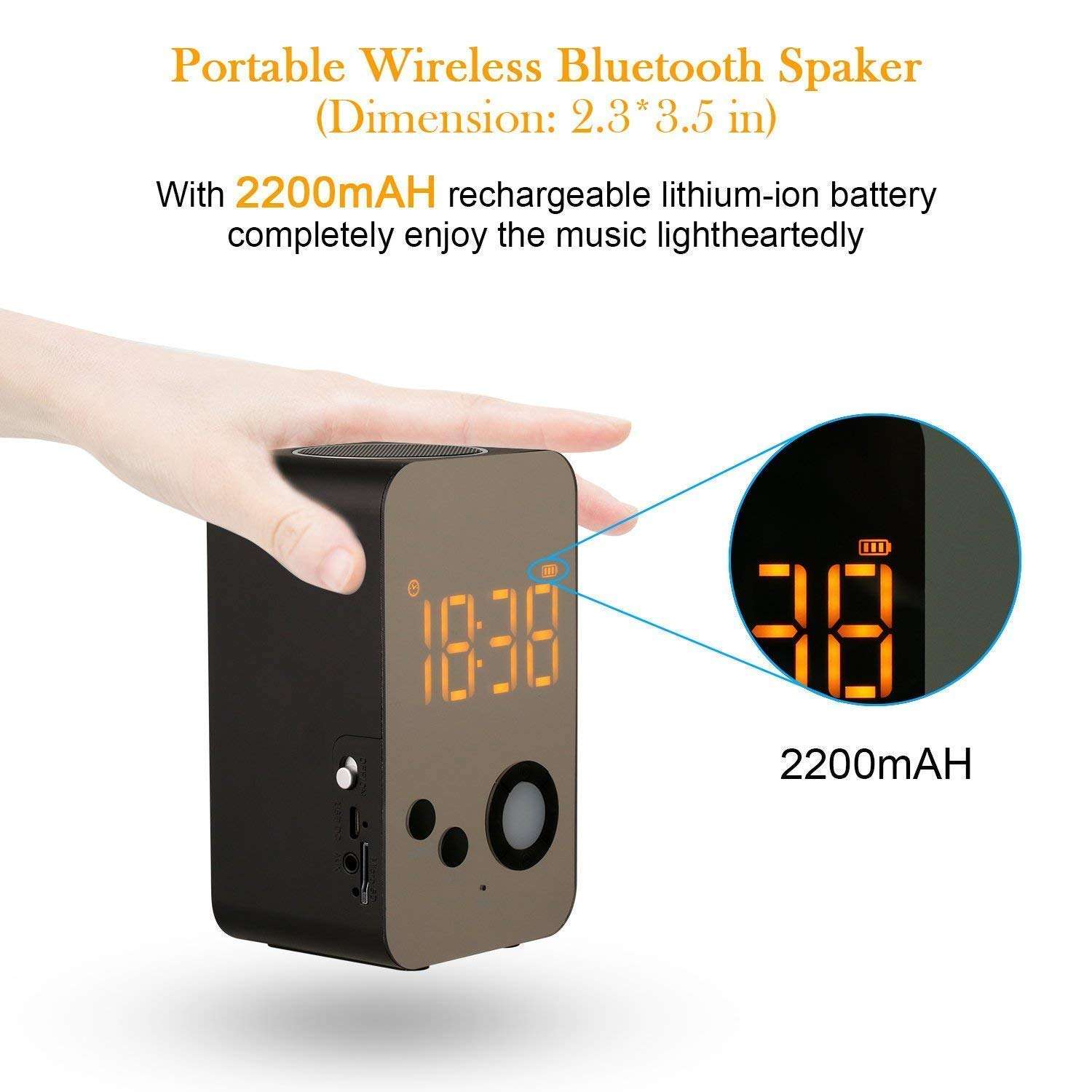 Acid Eye Bass38 Front Mirror Wireless Bluetooth Speaker (Gray) 2