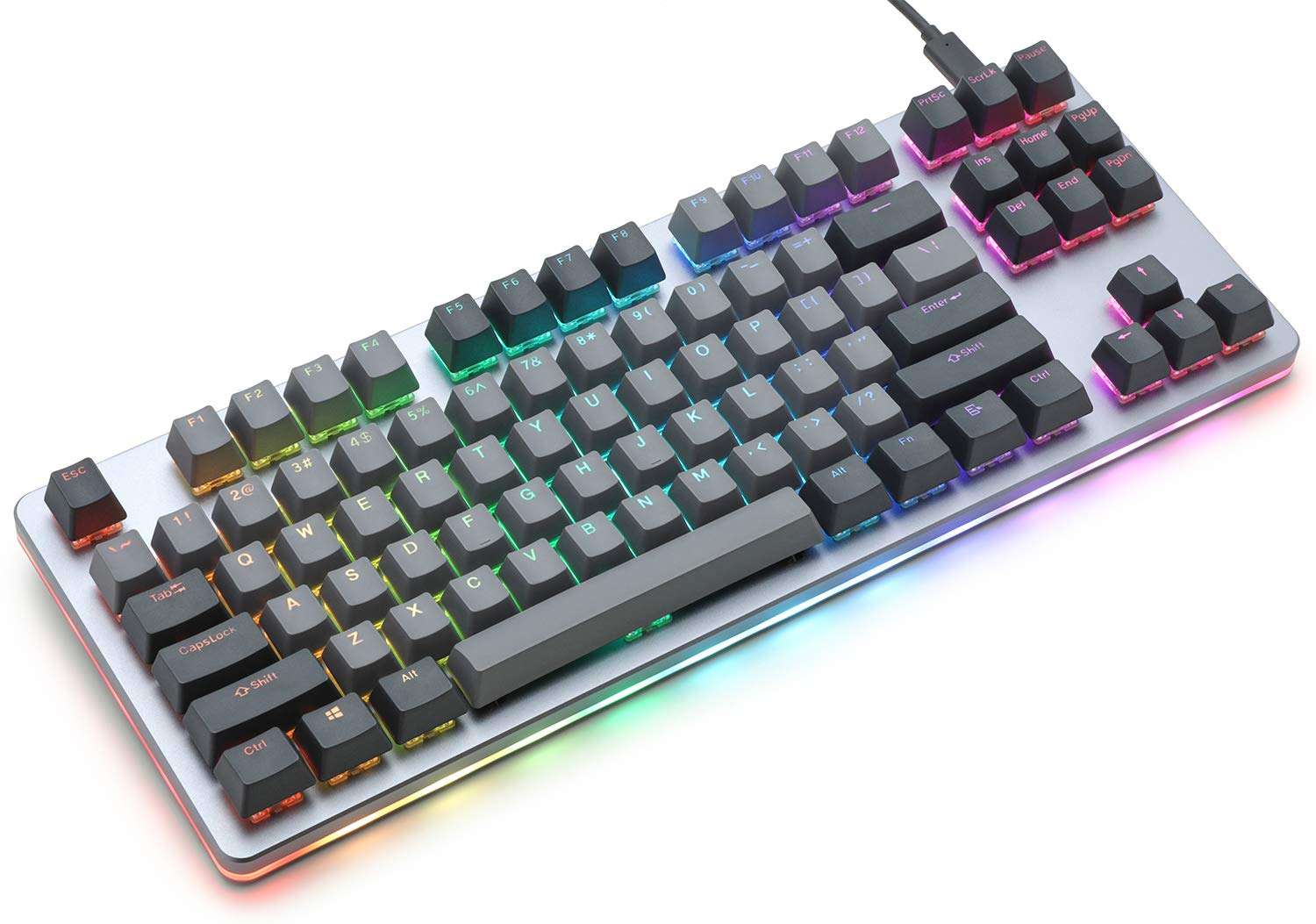 Massdrop CTRL Mechanical Keyboard — Tenkeyless TKL (87 Key) Gaming Keyboard, Hot-Swap Switches, Programmable Macros, RGB LED Backlighting, USB-C, Doubleshot PBT, Aluminum Frame (Cherry MX Blue RGB) 2