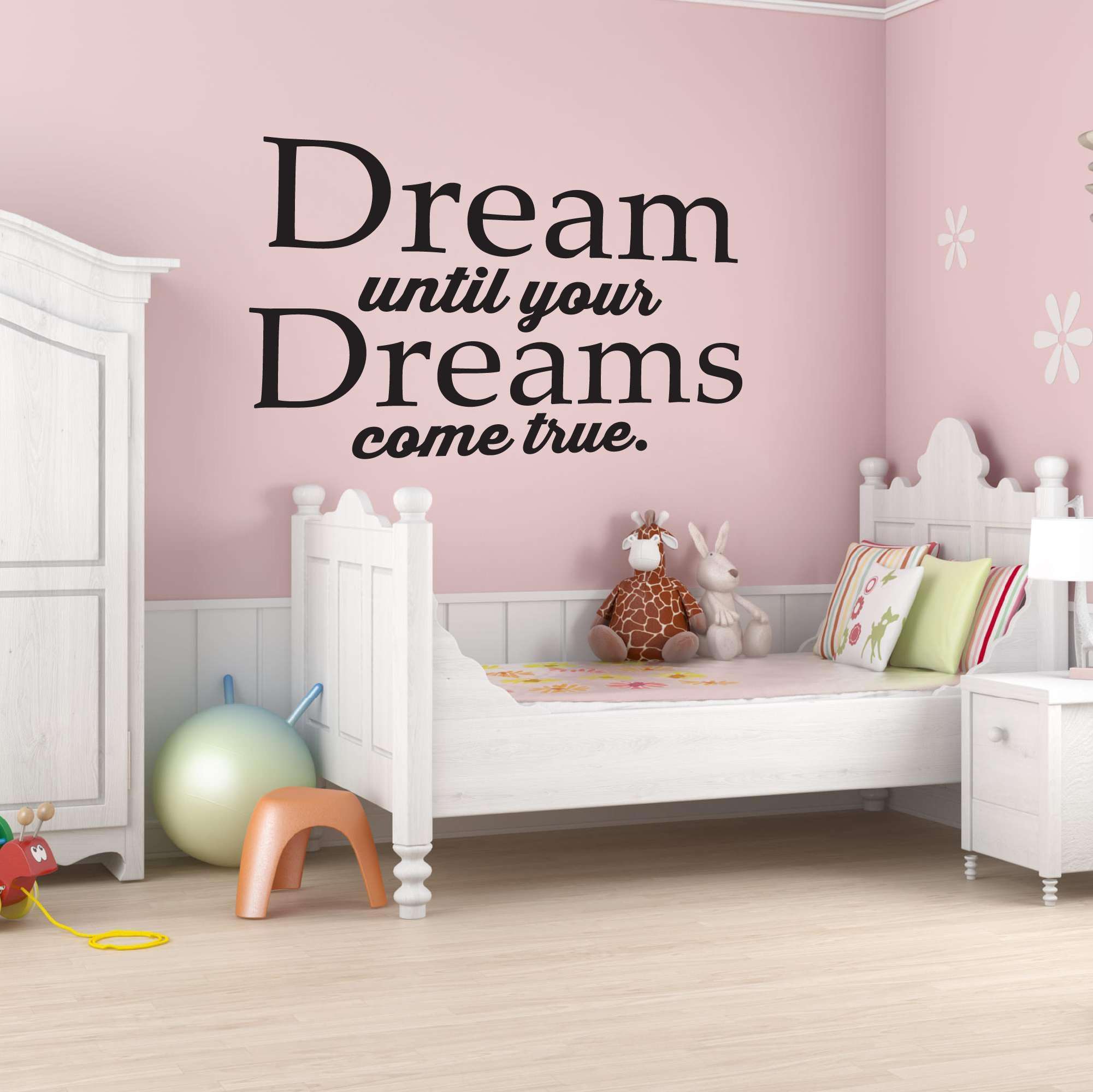 Nursery Children Dream Until Your Dreams Come True Empowering Quote Wall Decal Decoration Motivational Quotes Inspiration Goals Life Quote Lasts Years and Easily Removable - Size: 12 in(W) x 9 in(H) 3