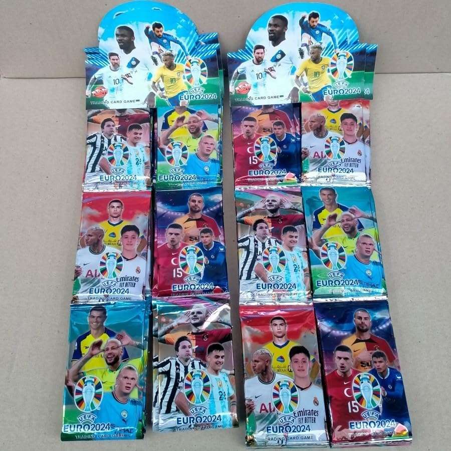 Euro 2024 Football Card Pack of 12 (8 Cards in Each Pack, Total 96 Cards) Trading Card Game, Football Star Player Playing Collectibles, League Collectible Collection Gifts for Fans 3