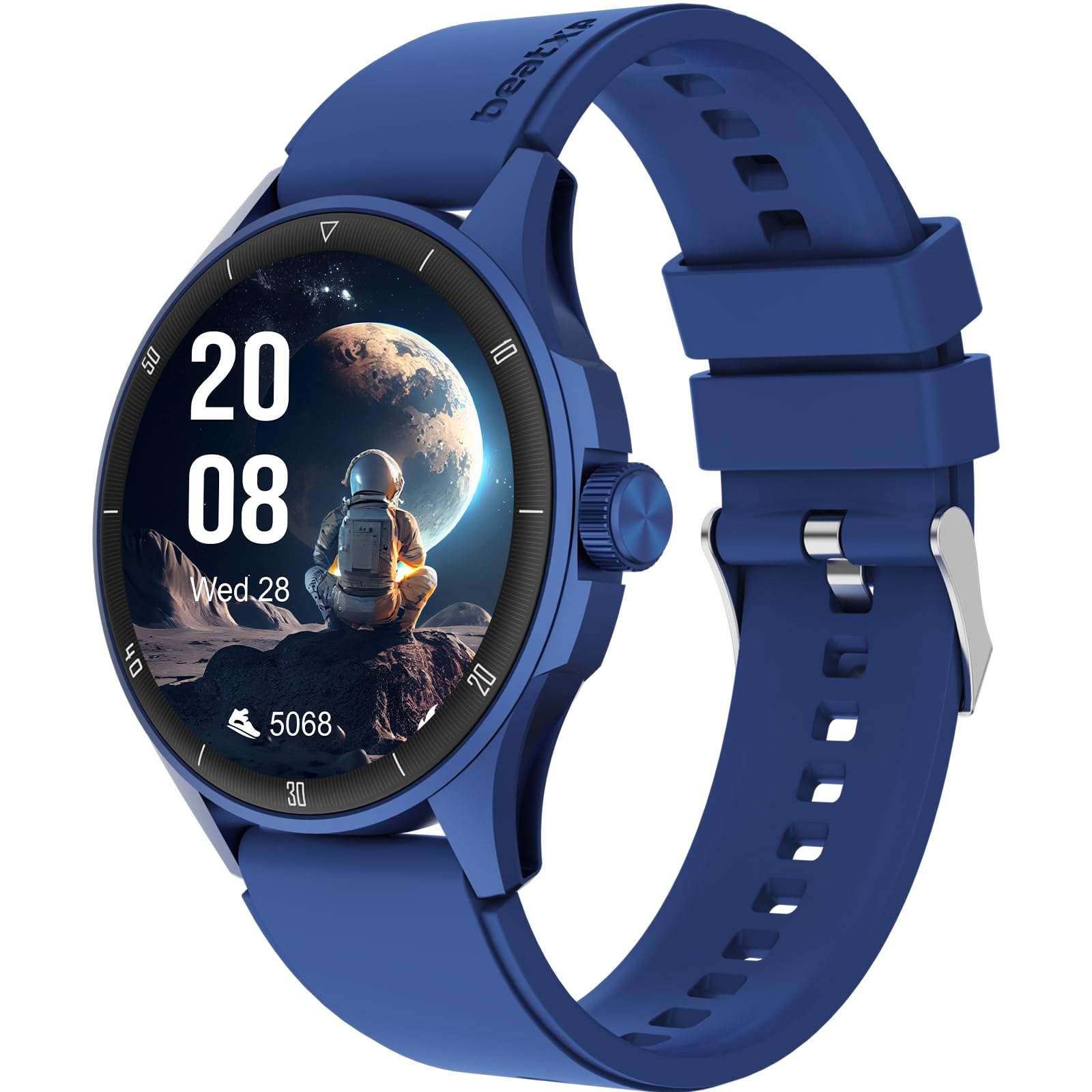 beatXP Vega Neo 1.43" (3.6 cm) Super AMOLED Display, One-Tap Bluetooth Calling Smart Watch, Metal Body, 466 * 466px, 500 Nits Brightness (Blue) 1