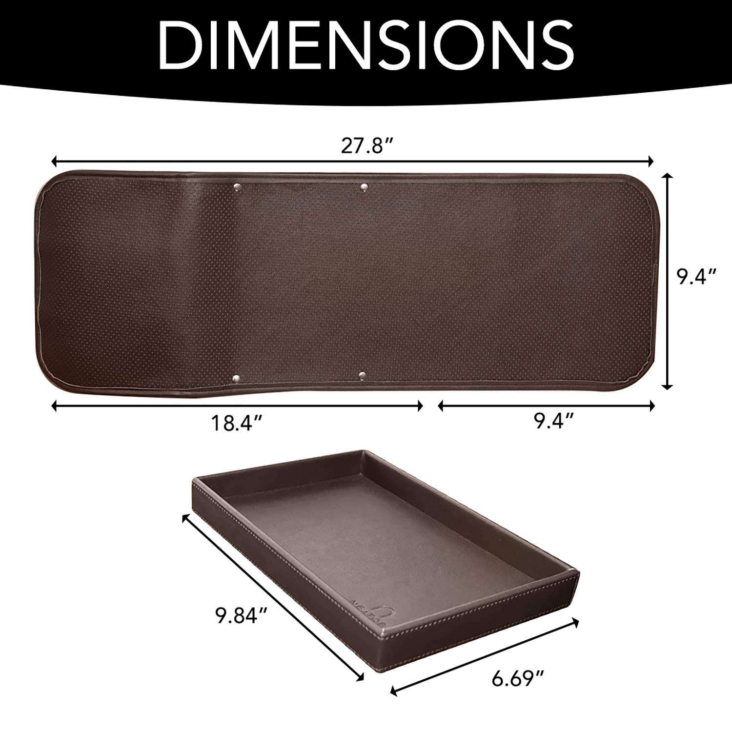 U NEATOPA Couch Remote Caddy Control Holder Sofa Organizer with Detachable Wooden Snack Tray for Recliner Mattresses Chair Armrests with 4 Slots - 1 Large Pockets and 3 Small Pockets (Brown) 3