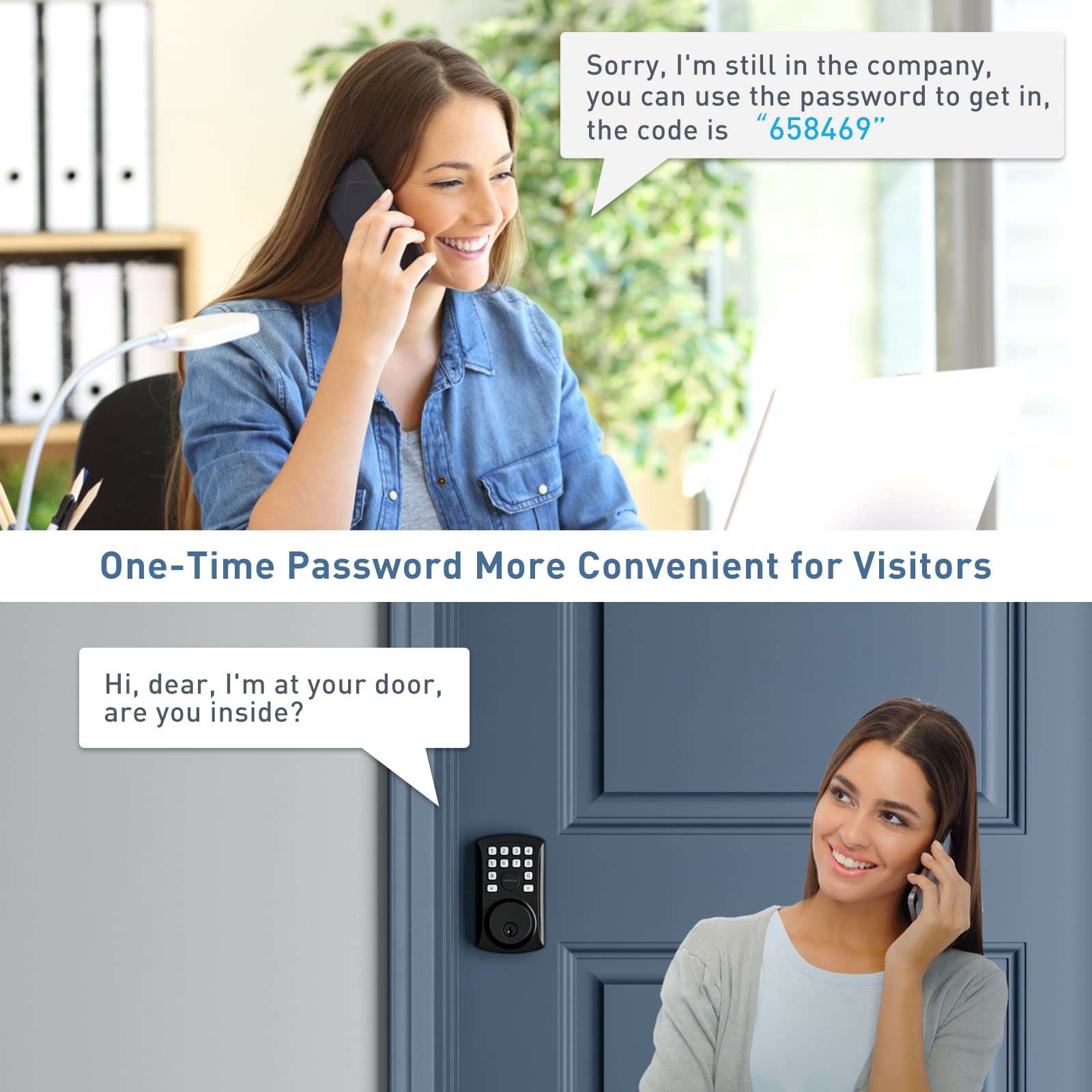 Signstek Keyless Entry Door Lock, Deadbolt Smart Lock, Electronic Keypad Deadbolt for Front Door, Office, Apartment, Easy-Installation, Auto Lock- Matte Black 4