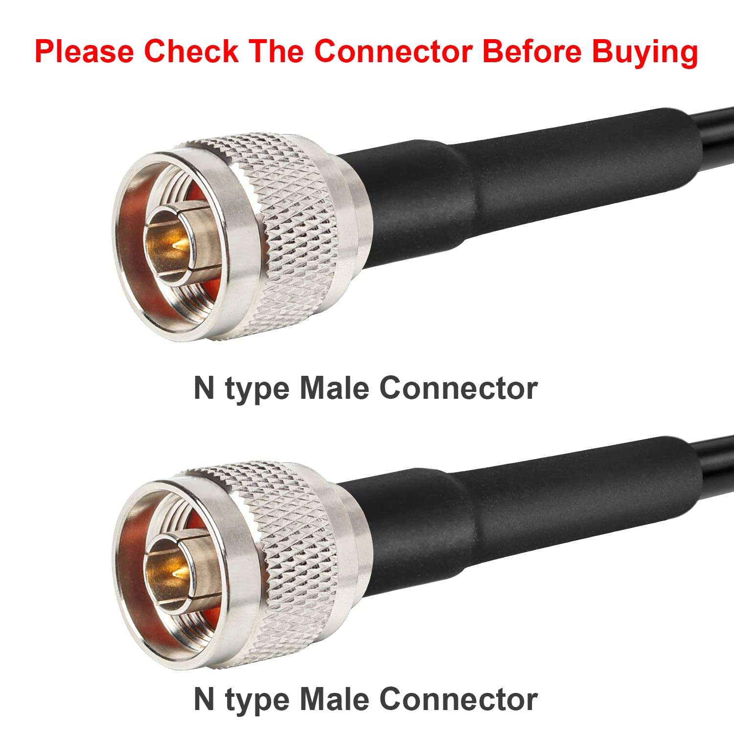 25ft KMR240 Coax Extension Cable N Male to N Male Connector (50 Ohm) Pure Copper Low Loss Coaxial Cables for 3G/4G/5G/LTE/GPS/WiFi/RF/Ham/Radio to Antenna or Phone Signal Booster Use (Not for TV) 2