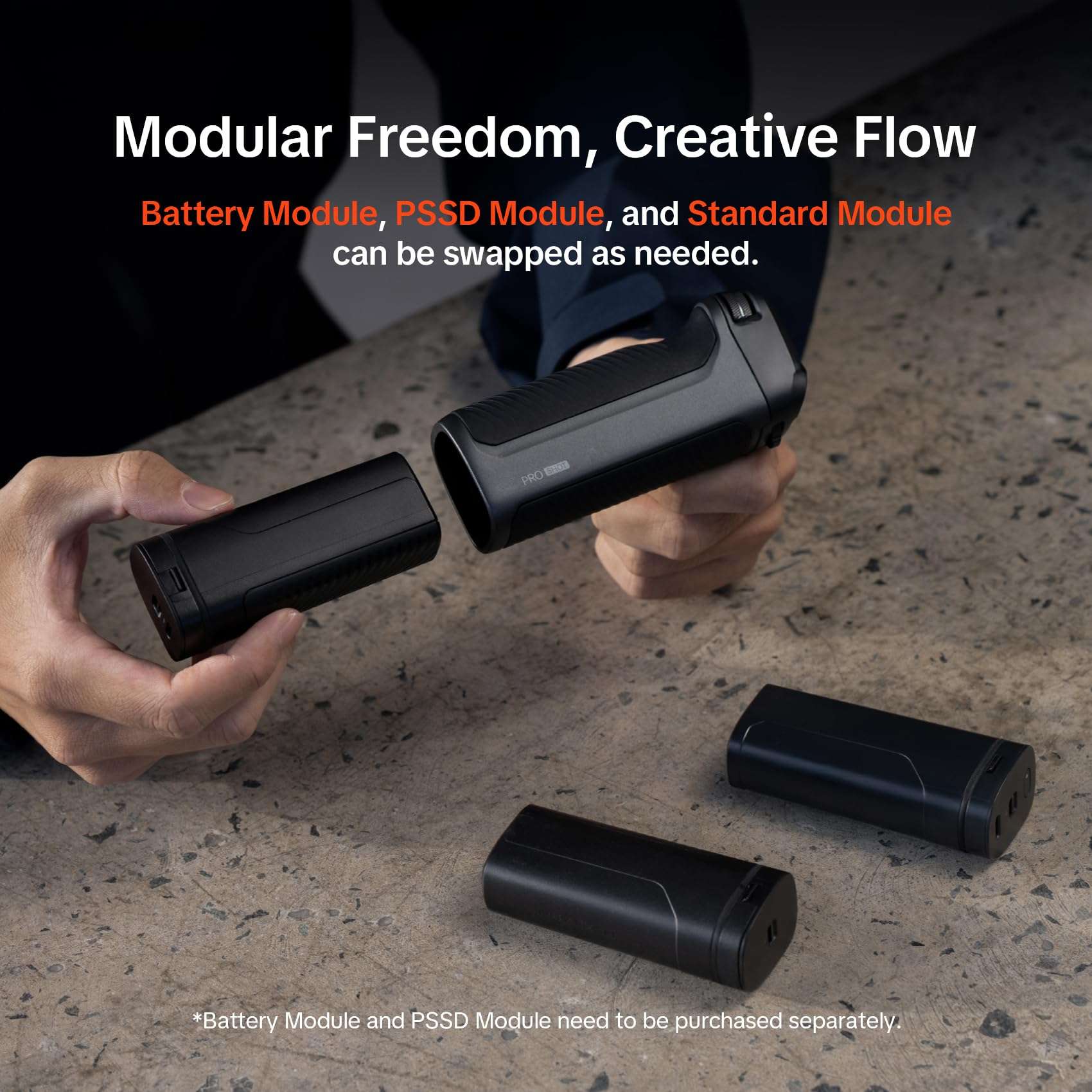 PGYTECH ProShot Battery Module for Quick-Release Grip, 5000mAh Power Bank, USB-C Input 5V/3A 9V/2A 12V/1.5A/Output 5V/2.4A 9V/2.22A 12V/1.5A for iPhone Charging 3