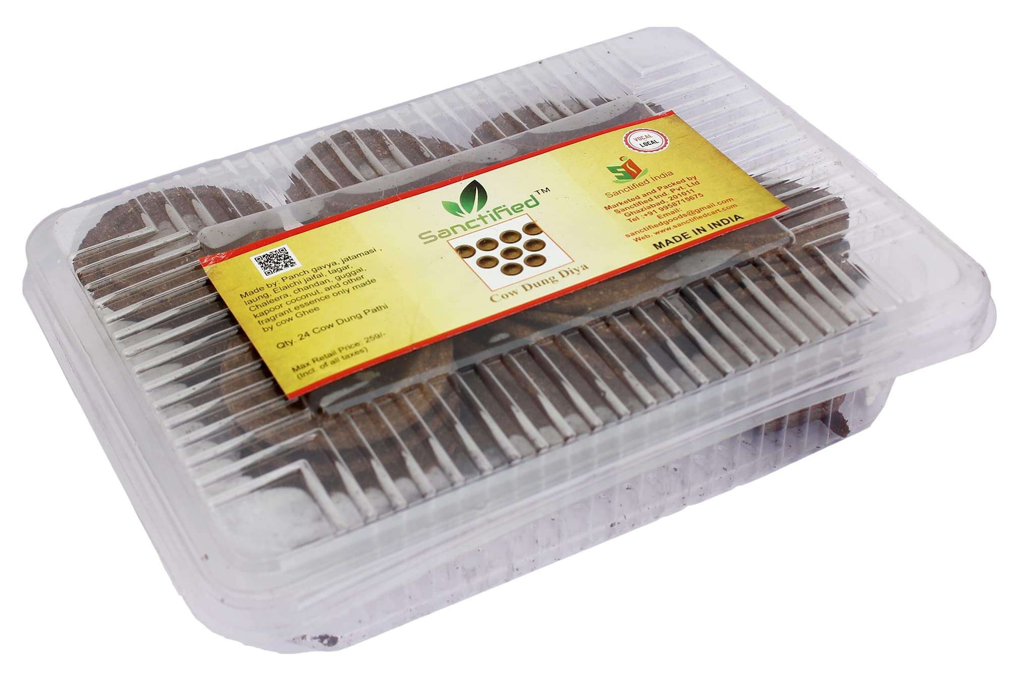 SANCTIFIED Cow Dung Diya Made with Cow Dung Panch Gavya for Pooja Diye Set of 24pcs 3