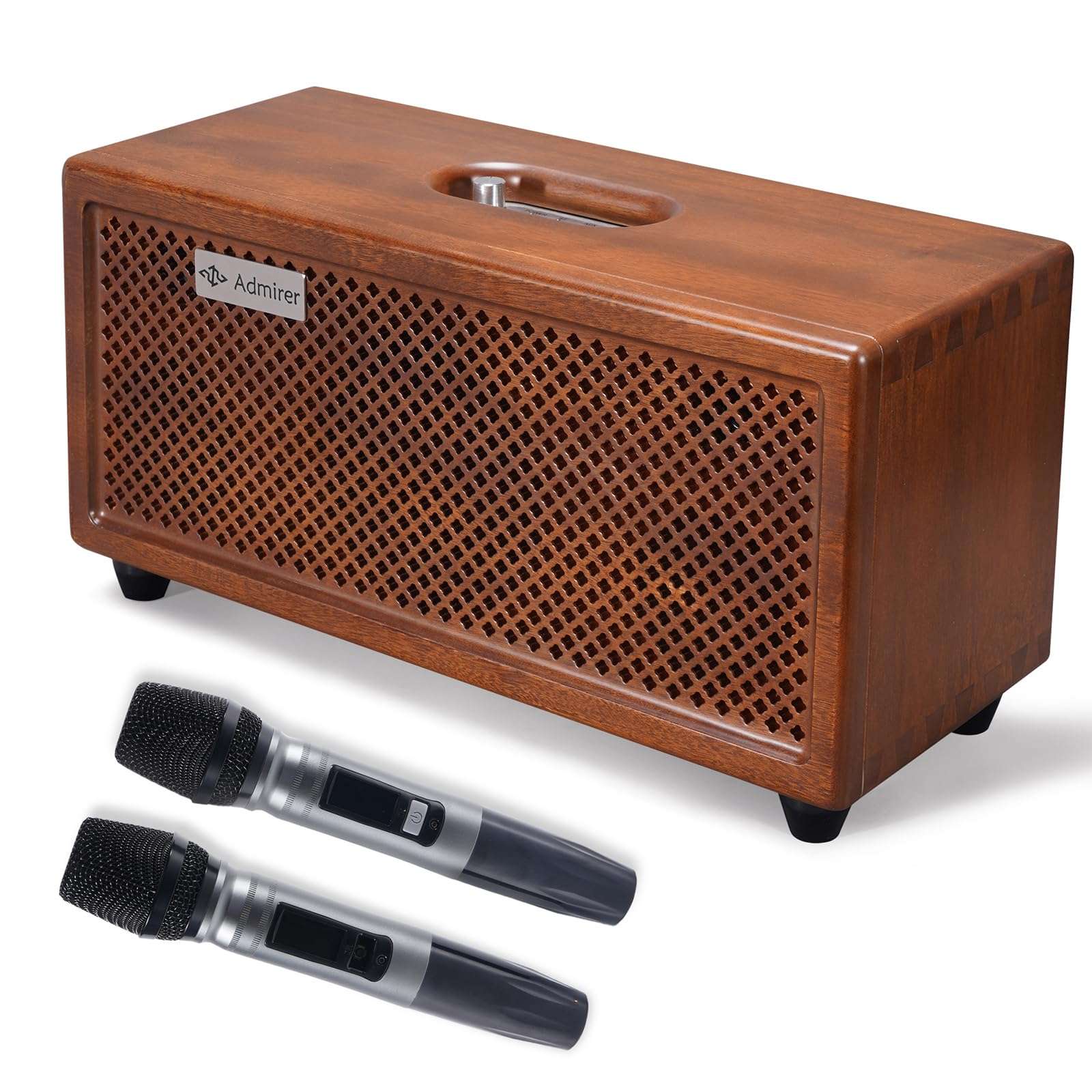 Admirer Bluetooth Speaker 2.1 System Natural Wooden 100W Vintage Hi-Fi Stereo Speaker with Bluetooth, USB, AUX, MIC, Frequency Range :2400-2483.5MHz 1