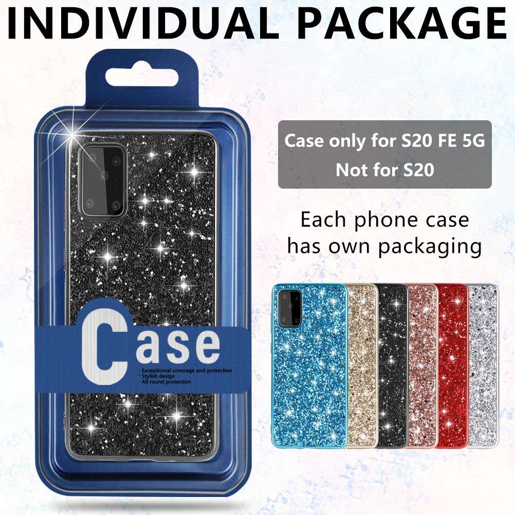 Case for Samsung Galaxy S20 FE Case Glitter Sparkly Shiny Bling S20 FE 5G Phone Case Cover Thin Slim Soft Silicone Backcover Shockproof Bumper Protective Shell for Galaxy S20 FE 5G Cases Girly Women 5