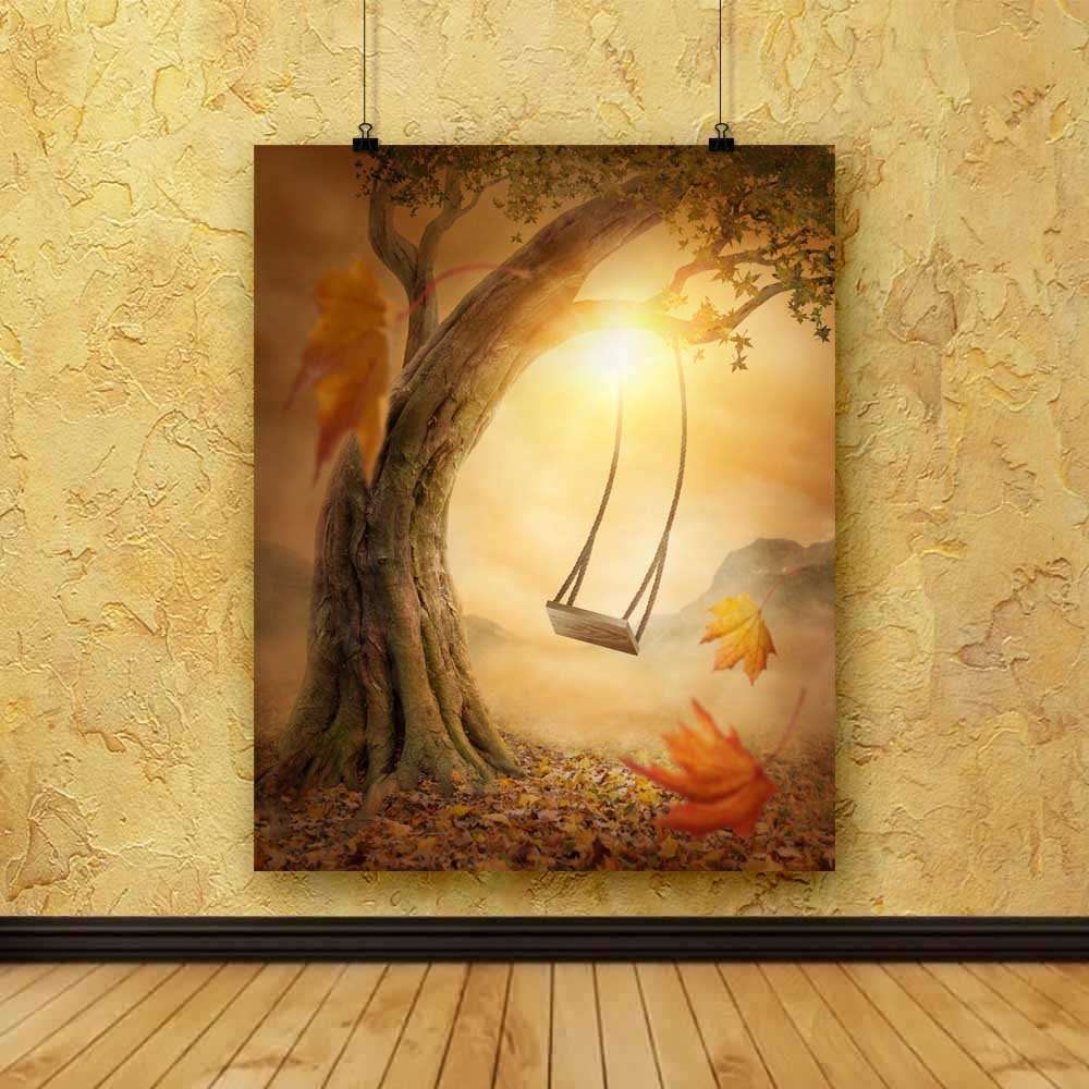 Pitaara Box Old Swing Canvas Painting Mdf Frame 14 X 17.5Inch 4